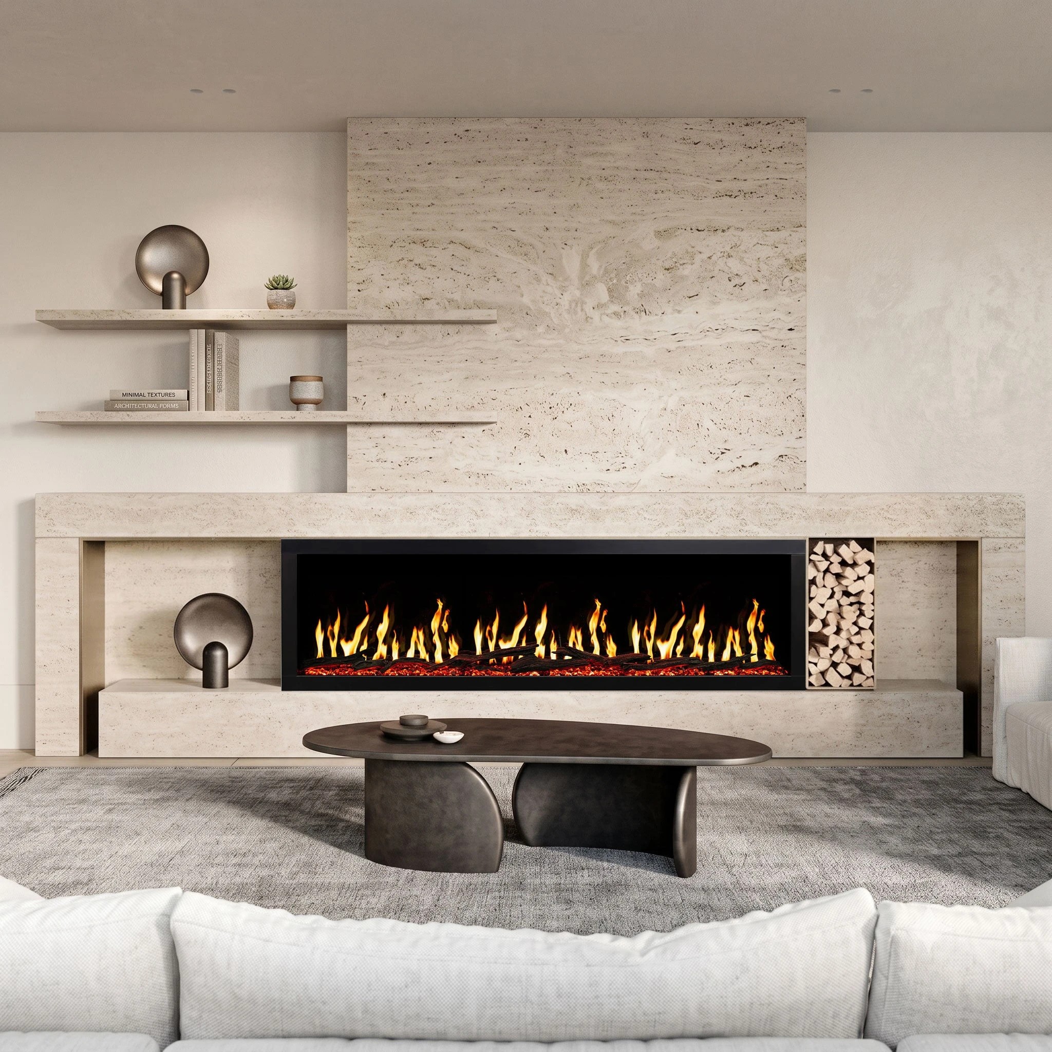 9 Moda Living Imperial 67 Inch LCD Electric Fireplace - Black, 9 of 10