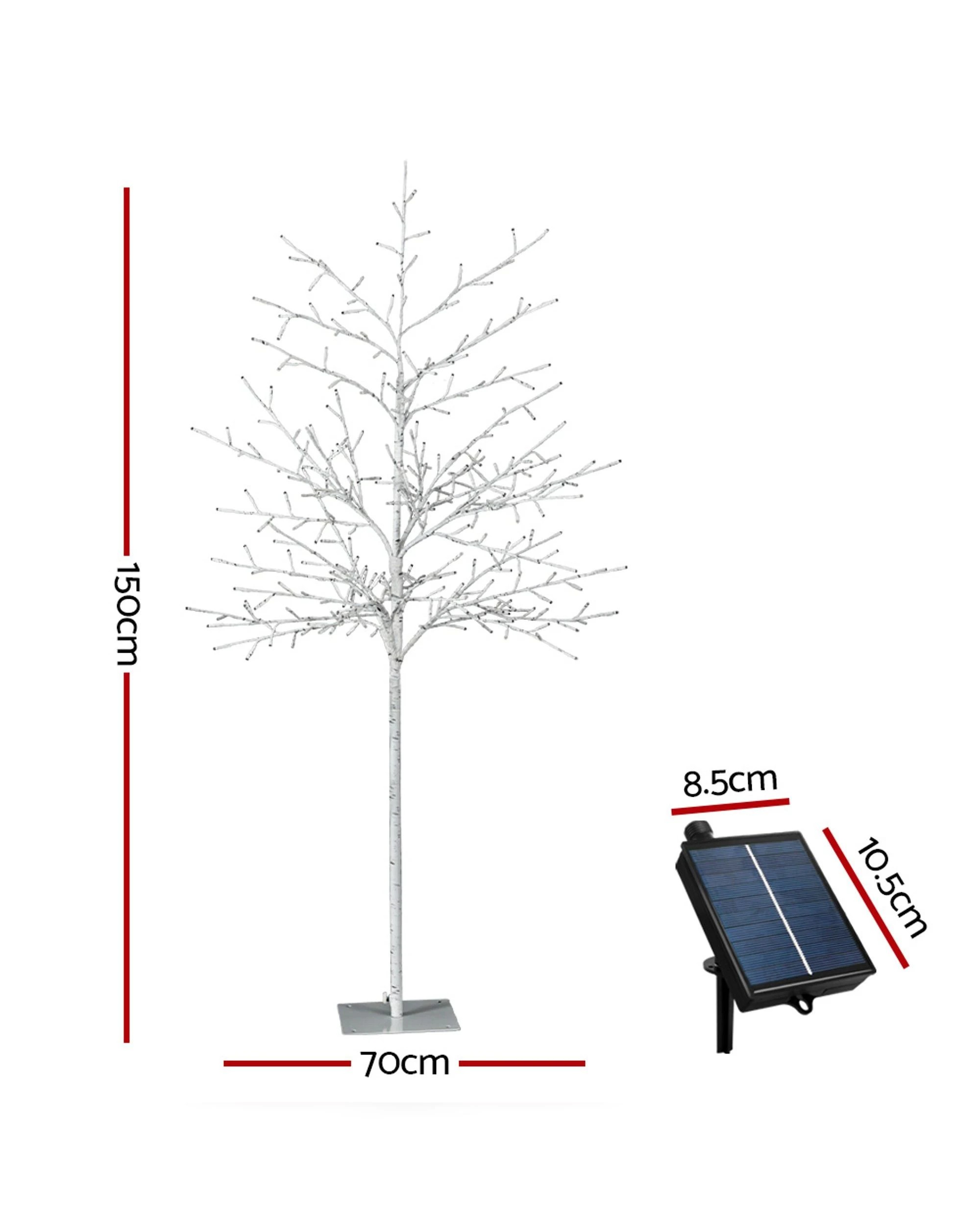 2 Jingle Jollys Solar Christmas Tree 1.5m Twigs 304 Led Lights Xmas Tree
 - White, 2 of 3