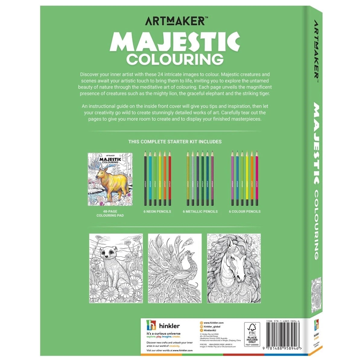 2 Art Maker Majestic Colouring Complete Starter Kit - Book, 2 of 5
