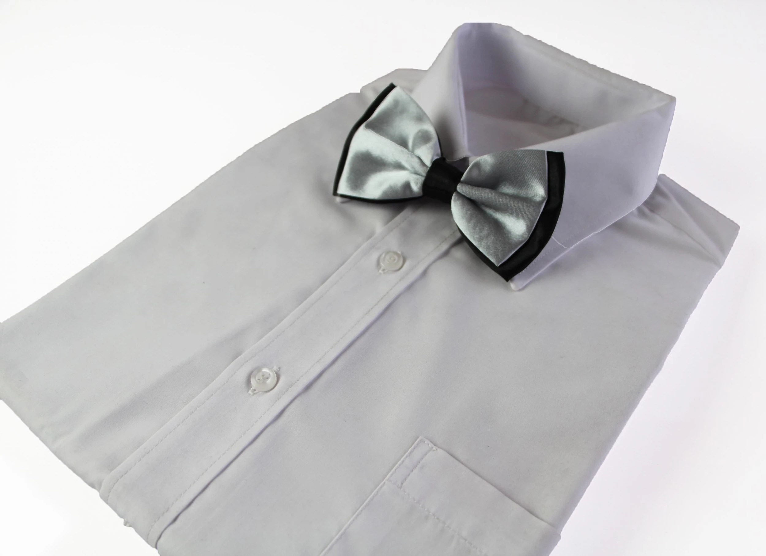 3 Zasel Mens Silver Two Tone Layered Bow Tie - Multi, 3 of 4
