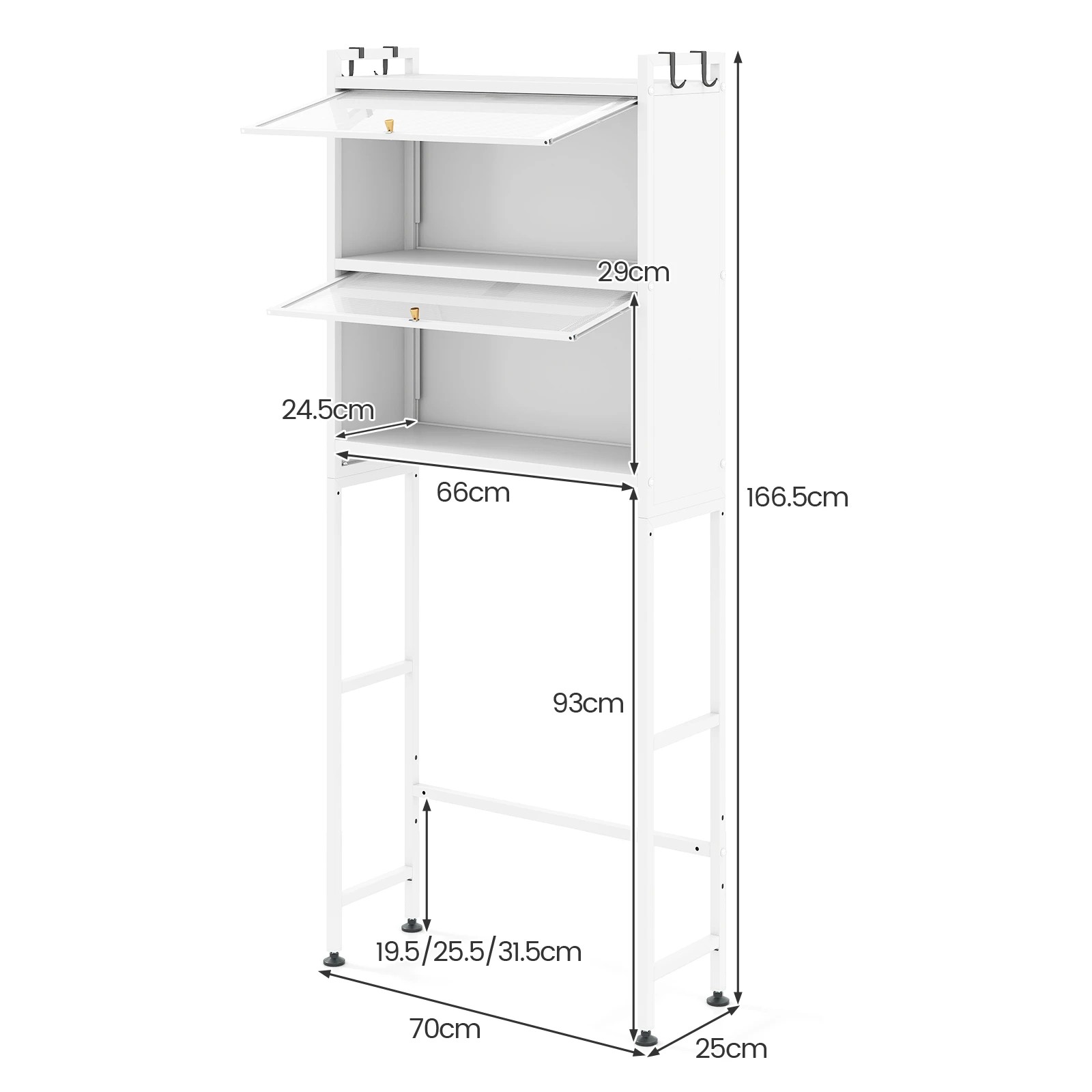2 Costway Over Toilet Cabinet Flip-up Bathroom Storage Organizer Space-saving Laundry, 2 of 4