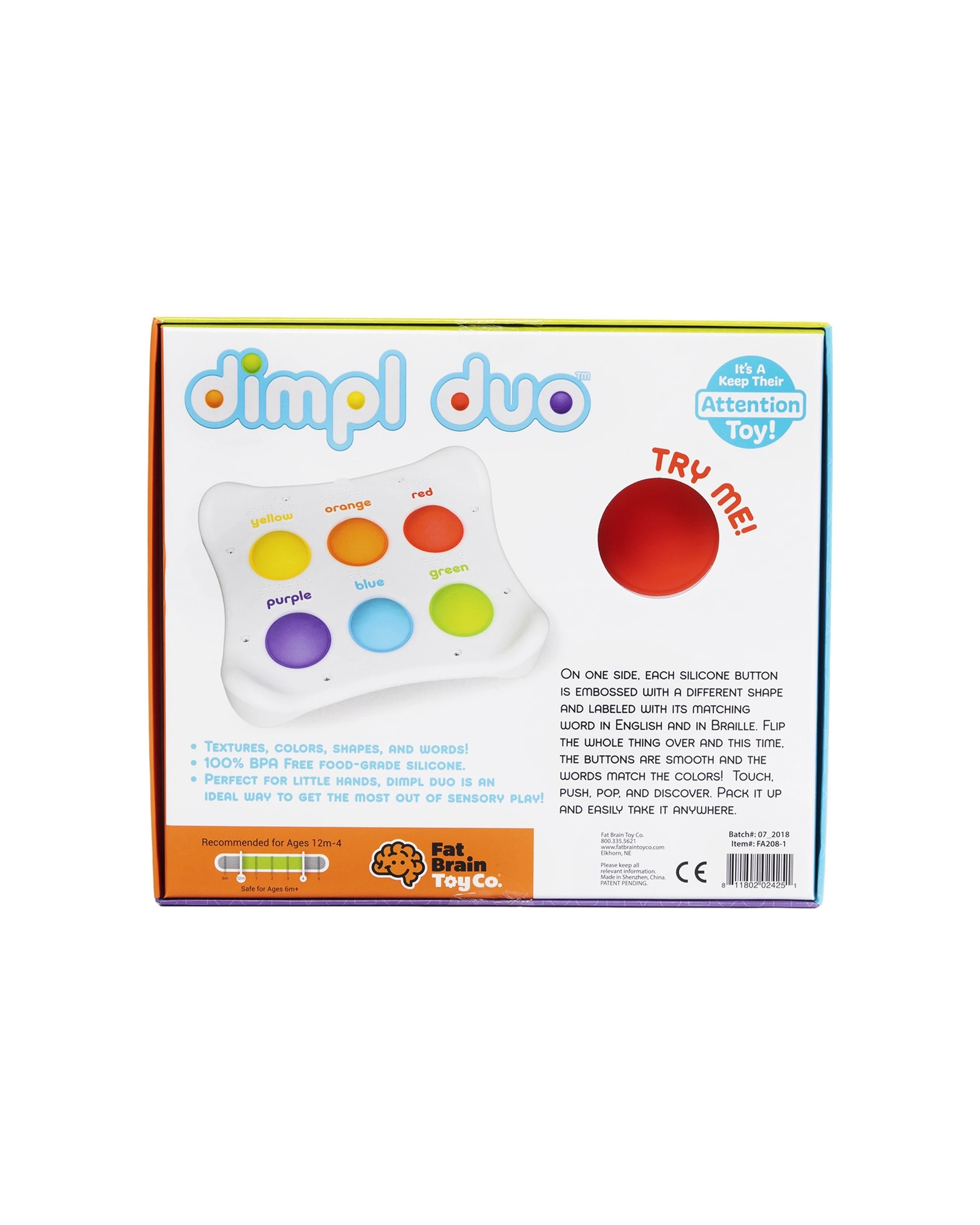 2 Fat Brain Toy Co Dimpl Duo Infant Toddler Educational Sensory Play - Multi, 2 of 8