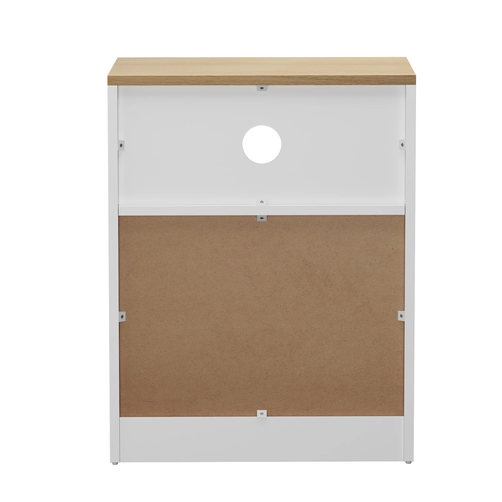 8 Oikiture 2pc Bedside Table 2 Drawers Open Shelf Nightstand Cabinet - White, 8 of 8