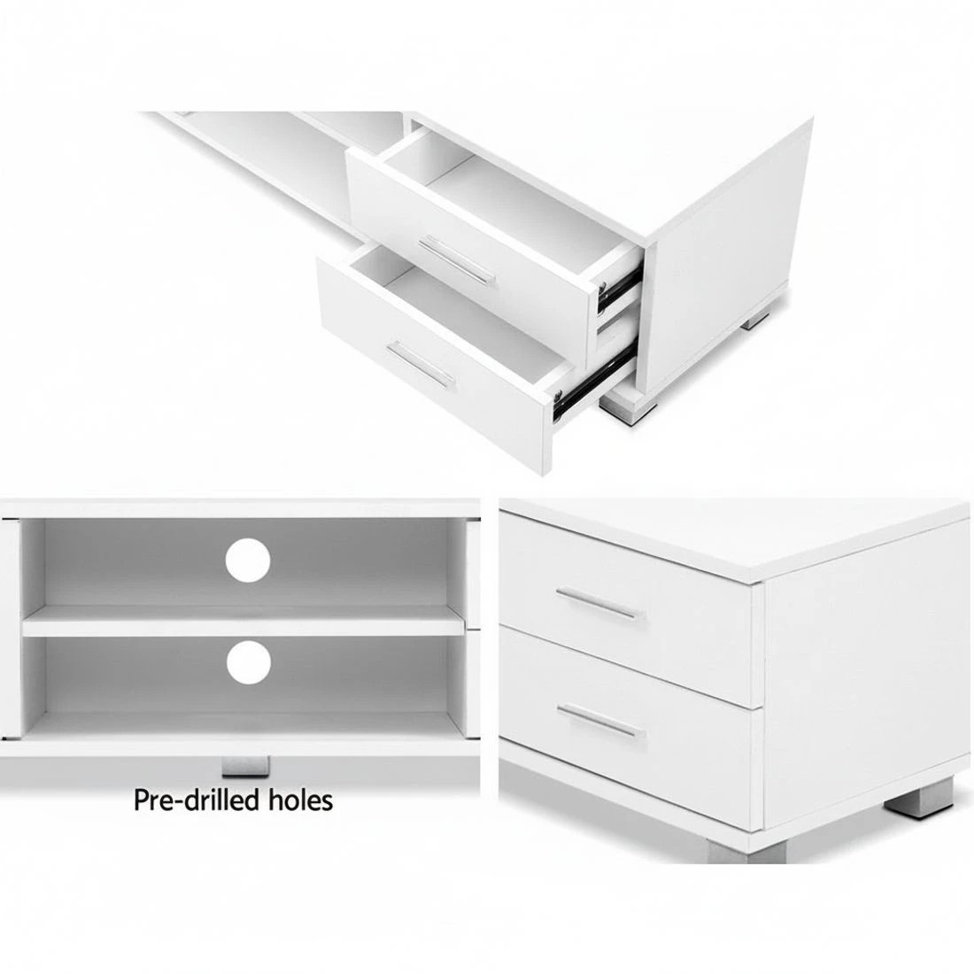 7 Artiss Entertainment Unit TV Cabinet 120cm Dylan - White, 7 of 8