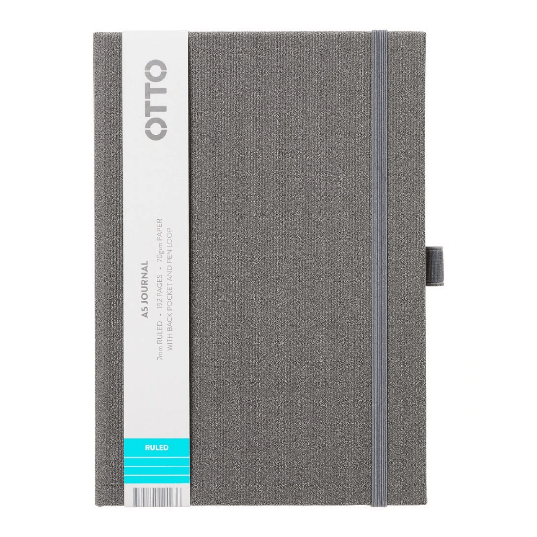 1 Otto A5 Textured PU Journal 192 Pages Grey, 1 of 3