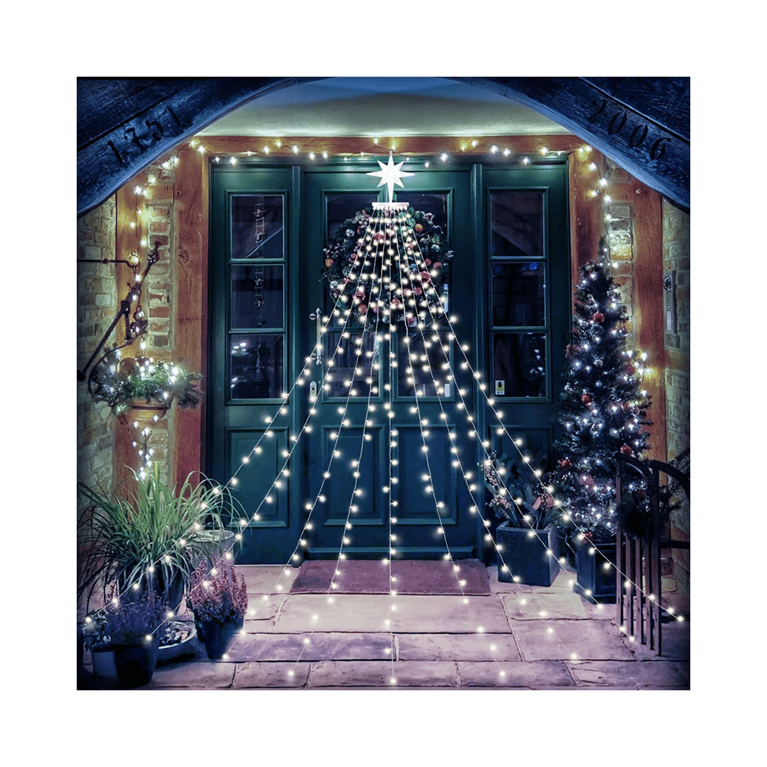 4 Advwin 3.5M * 9 Lines 350 LED String Fairy Lights with Polaris 8 Modes Christmas Decor white, 4 of 6