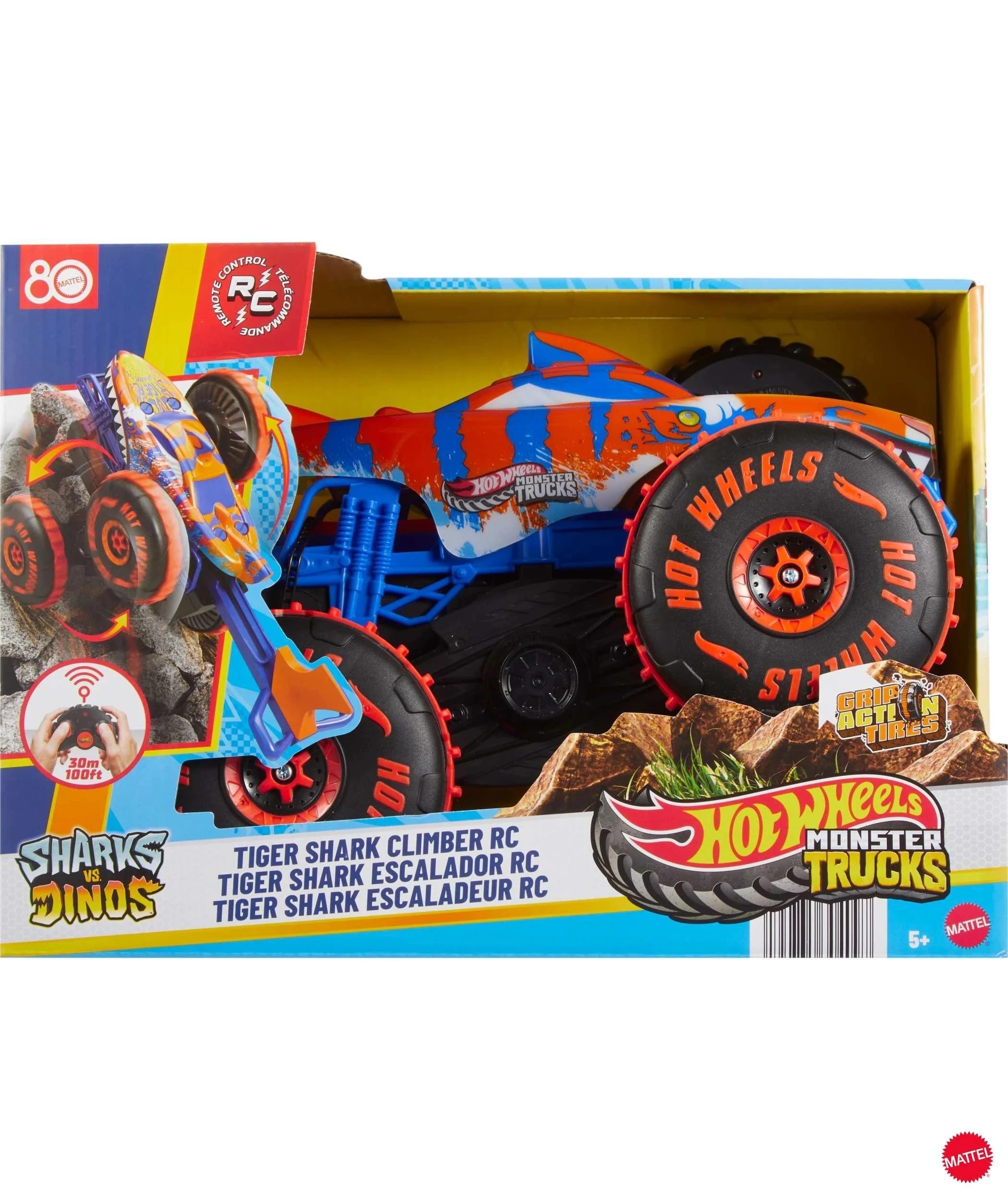 1 Mattel Hot Wheels Monster Trucks Tiger Shark Climber RC Vehicle - Multi, 1 of 6