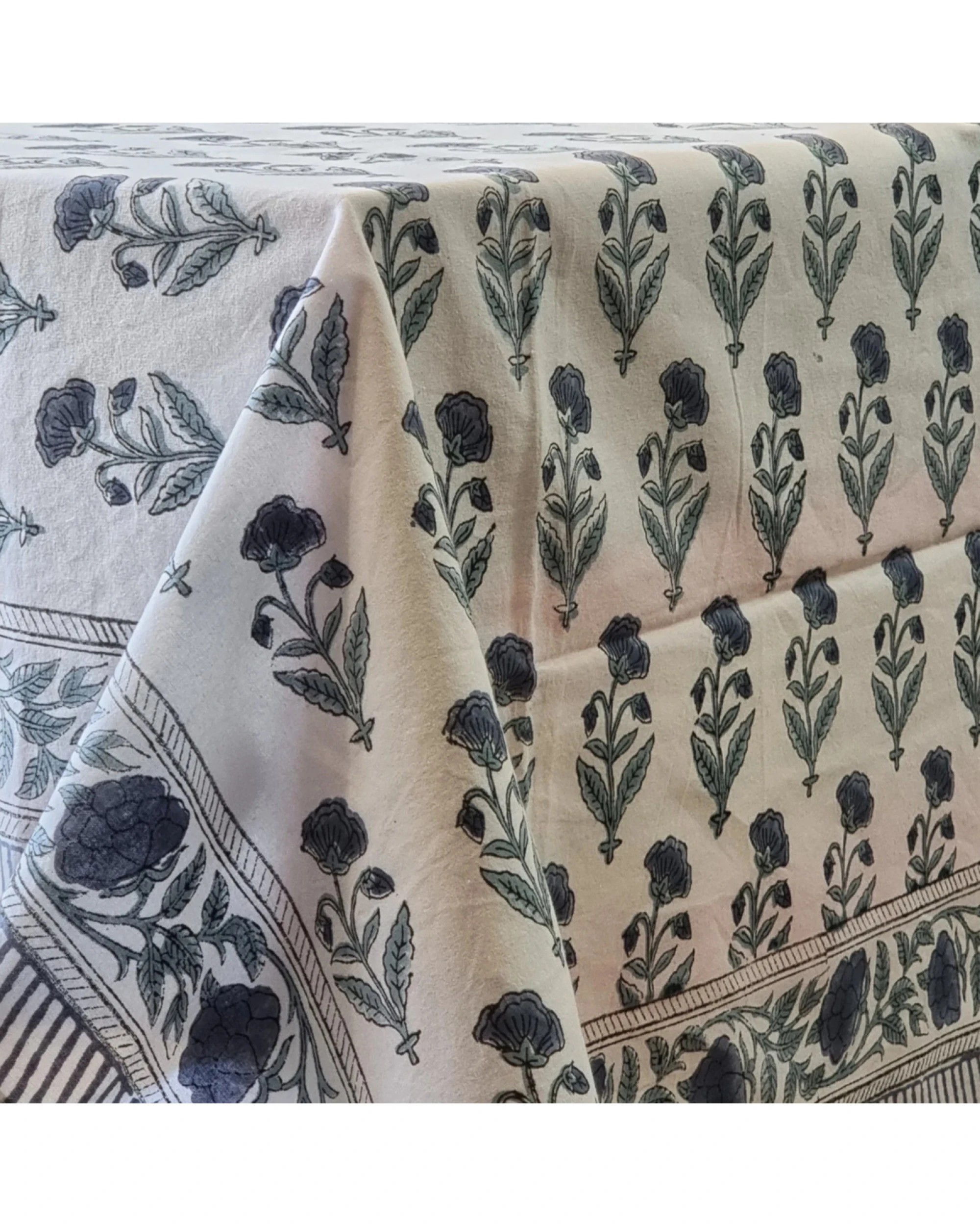 1 Kolka Rectangle Square Tablecloth Table Cover Flower Pattern Dining Table Cloth - Grey, 1 of 8