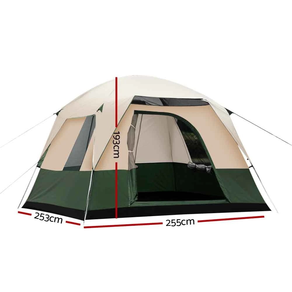 2 Weisshorn Family Camping Tent 4 Person Hiking Beach Tents Canvas Ripstop - Multi, 2 of 6