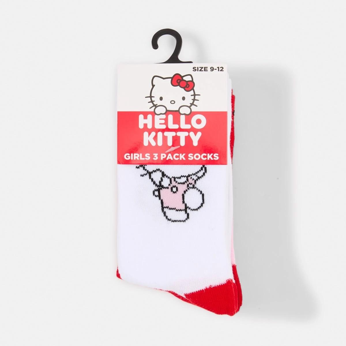 3 3 Pack Hello Kitty License Crew Socks Hellokitty, 3 of 3