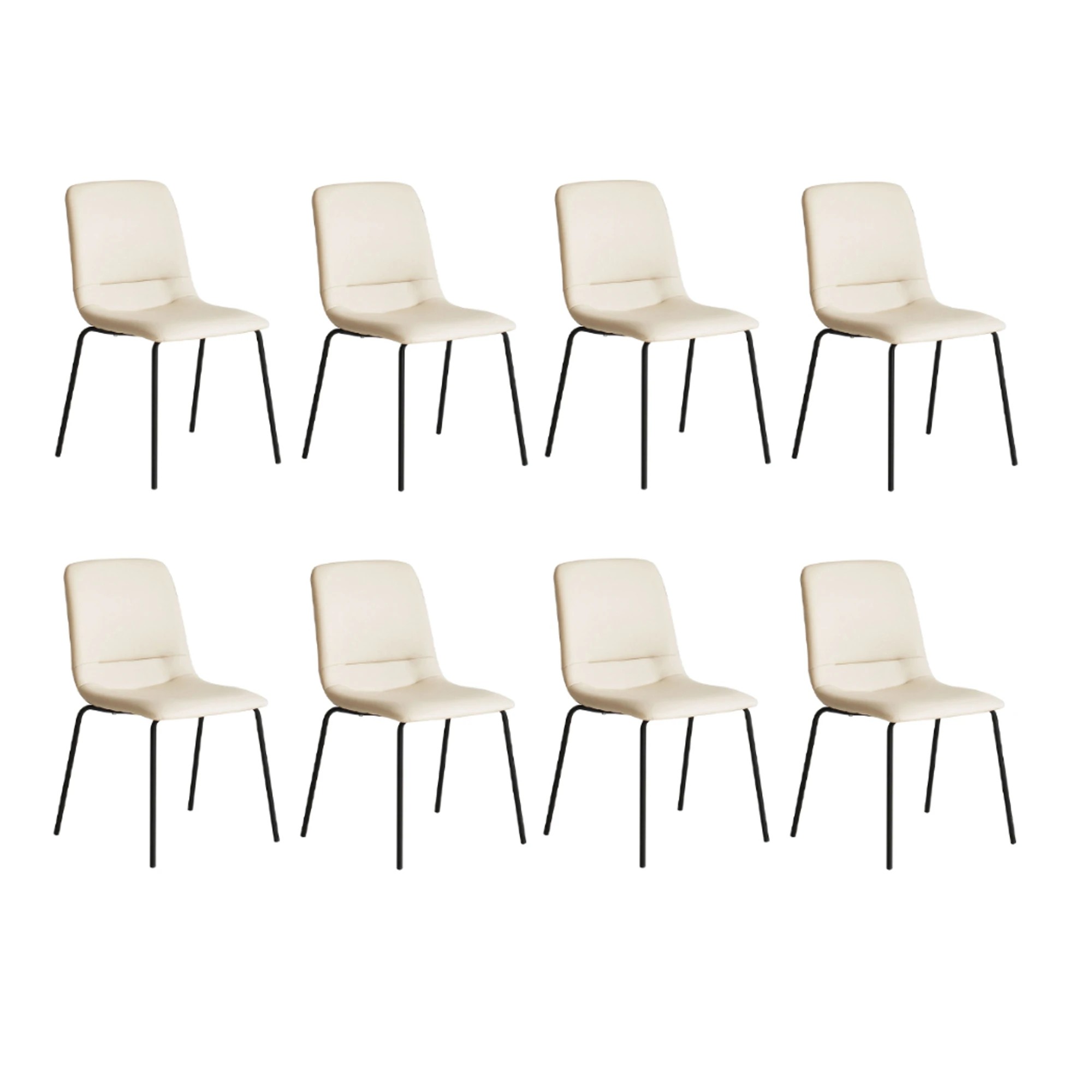1 Levede 1 Set Of 8 Pu Leather Dining Chairs - Beige, 1 of 7