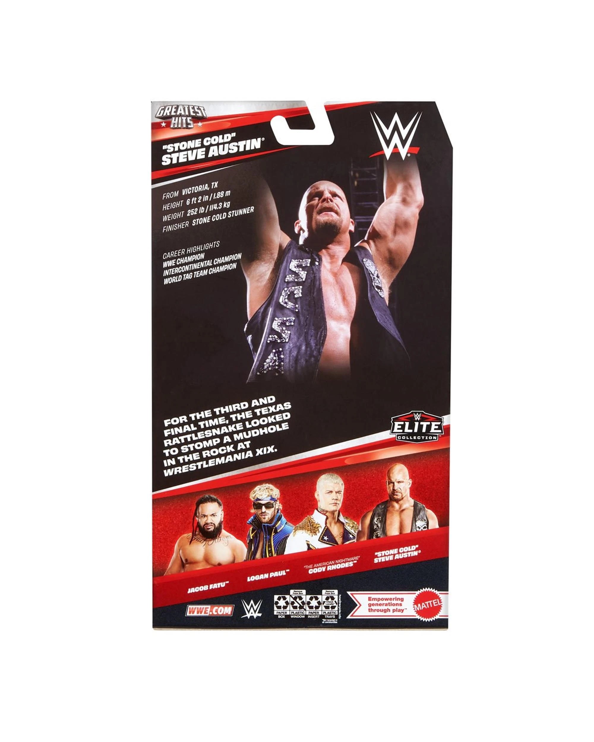 3 WWE Elite Collection Greatest Hits Series 9 "Stone Cold" Steve Austin Action Figure, 3 of 7