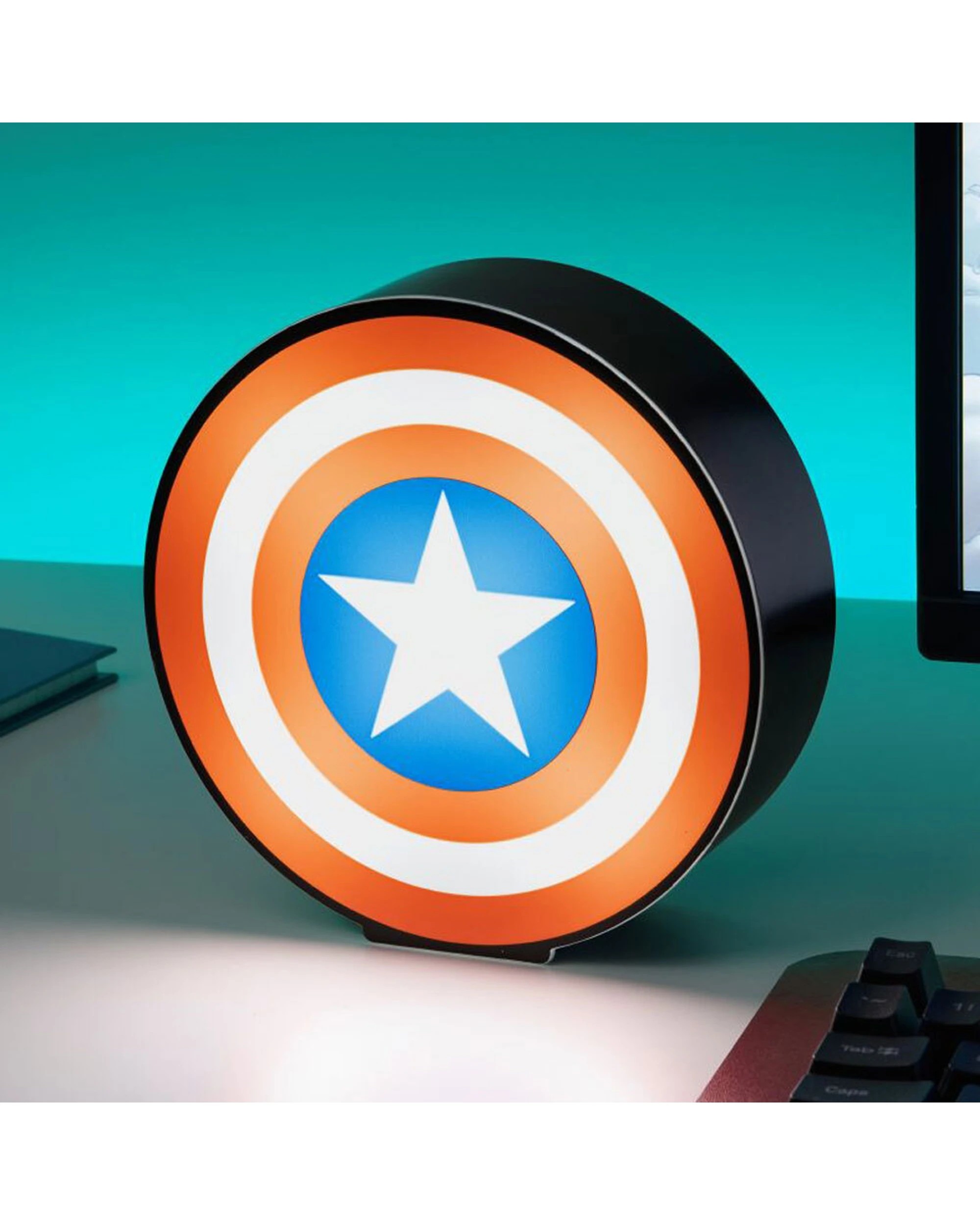 3 Captain America Shield Marvel 16cm Night Light Lamp - Multi, 3 of 3