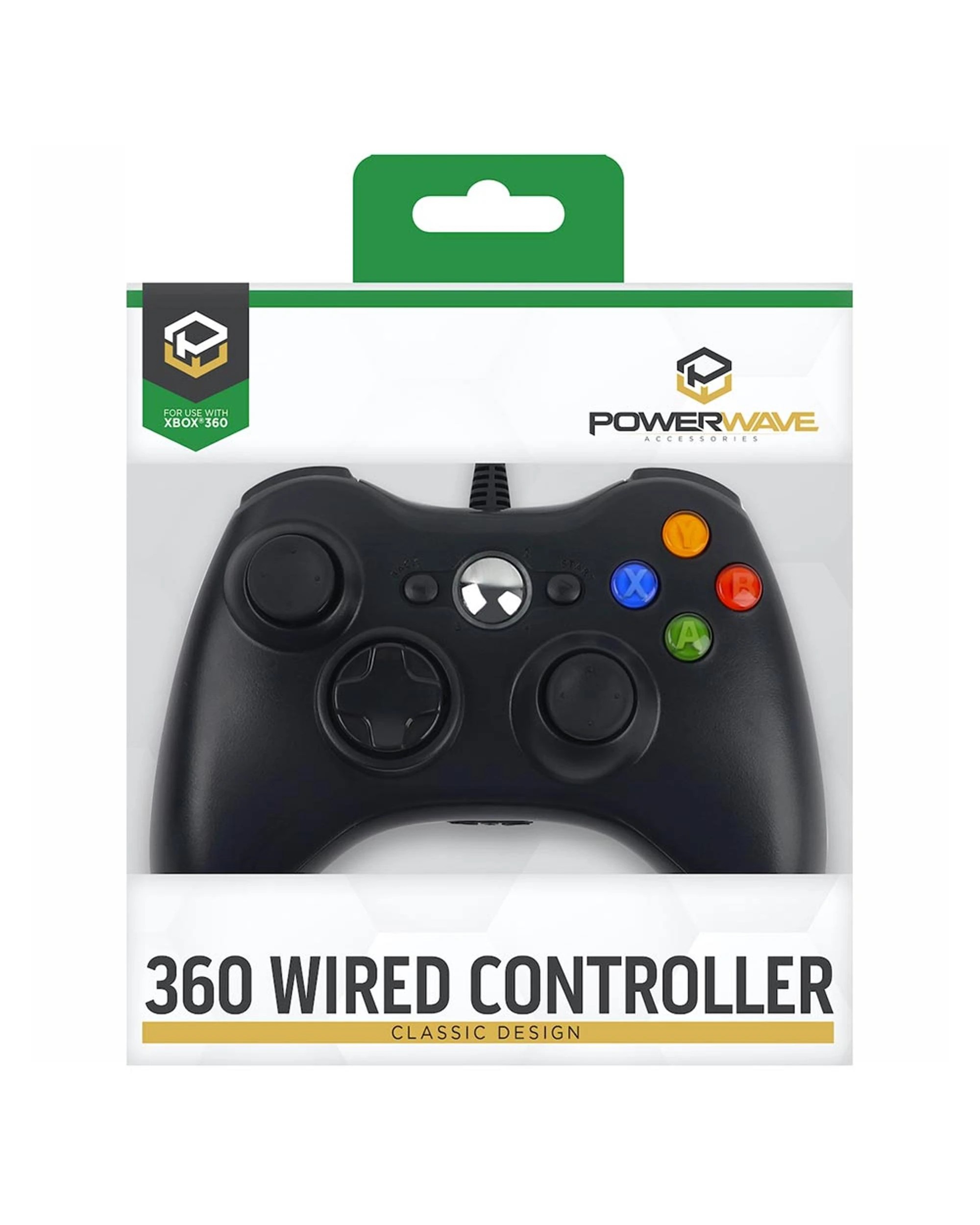 1 Powerwave Wired Xbox 360 Controller - Black, 1 of 2