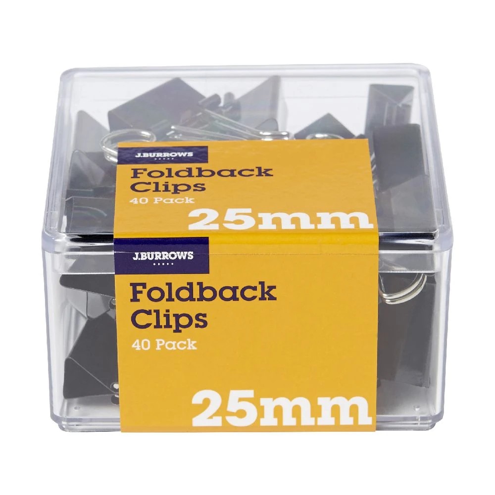 3 J.Burrows 25mm Foldback Clips 40 Pack, 3 of 3