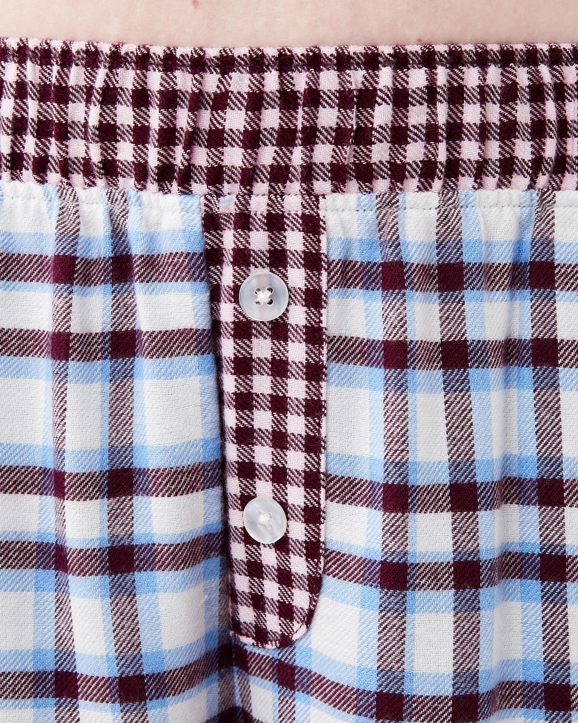 5 Viscose Blend Contrast Boyfriend Flannel Shorts Rb Blu Chk, 5 of 7