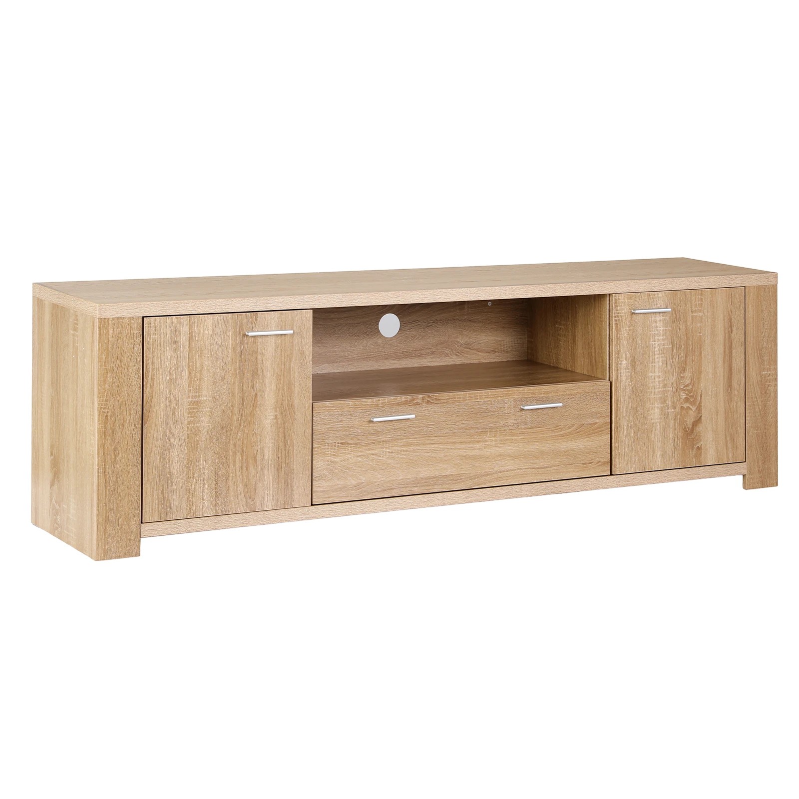 1 Artiss 180cm TV Unit Entertainment Unit Storage Drawer Cabinet Pine - Natural, 1 of 9