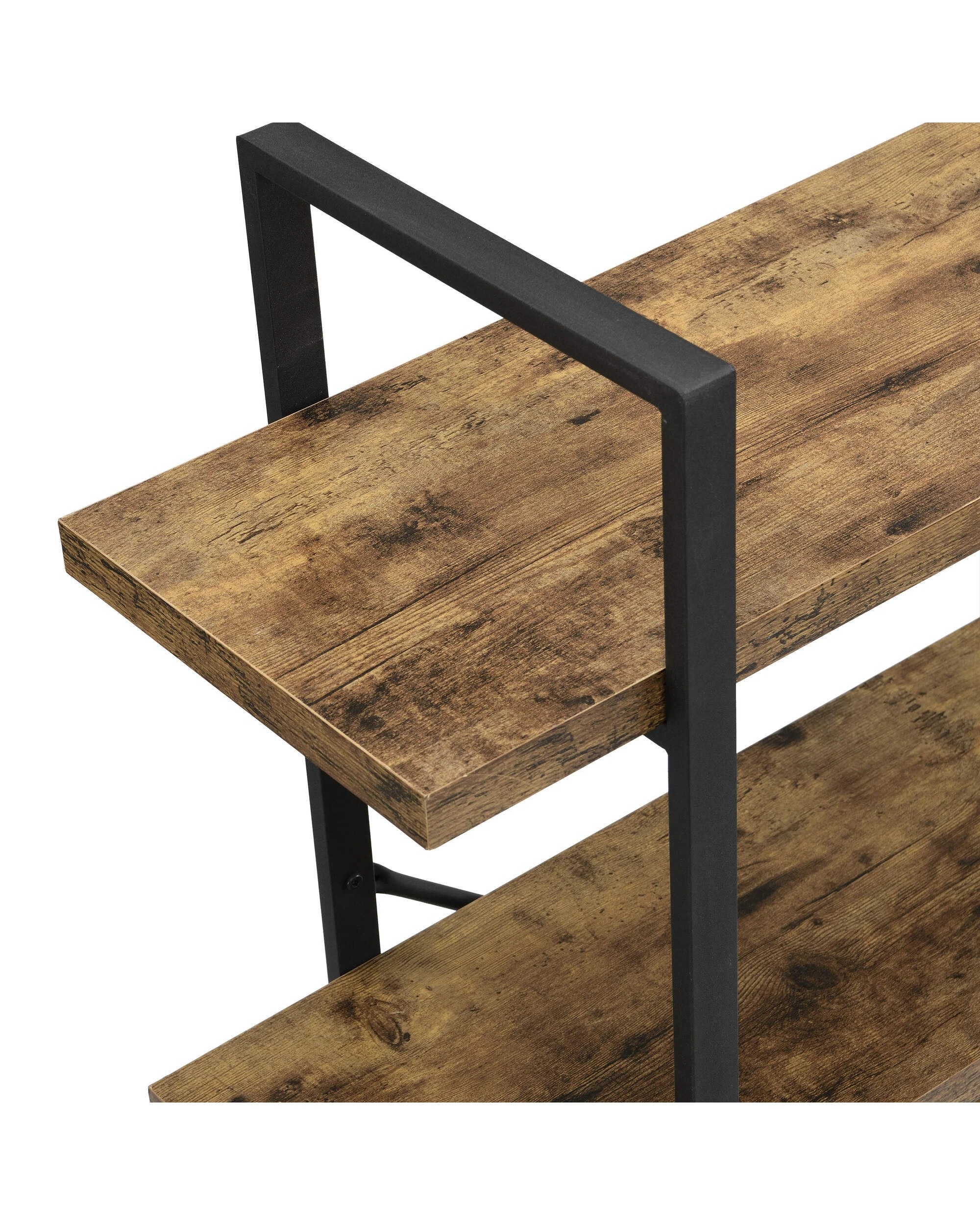 5 IHOMDEC 4 Tier Industrial MDF Steel Bookshelf, 5 of 5