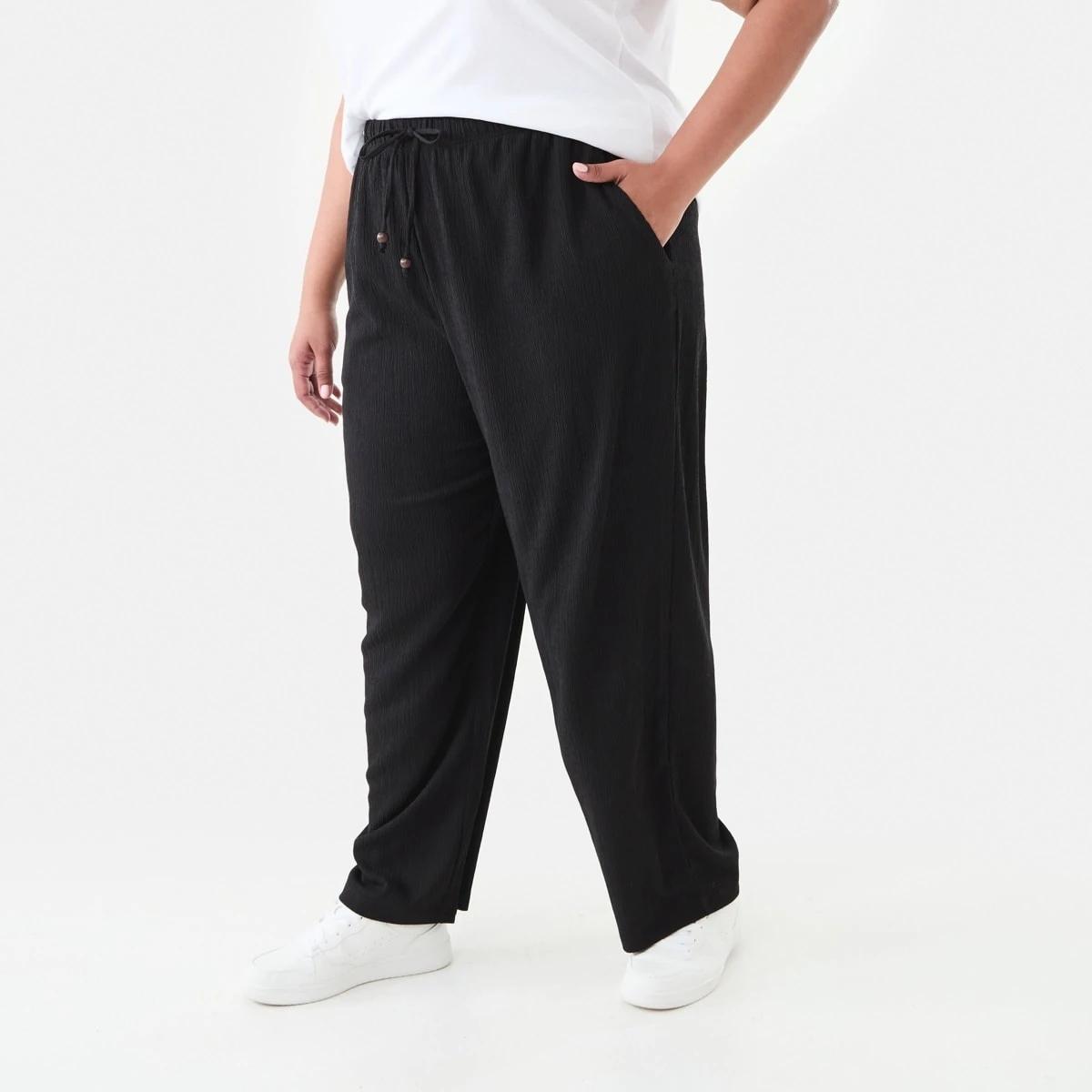 2 Curve Textured Knit Pants Black, 2 of 5