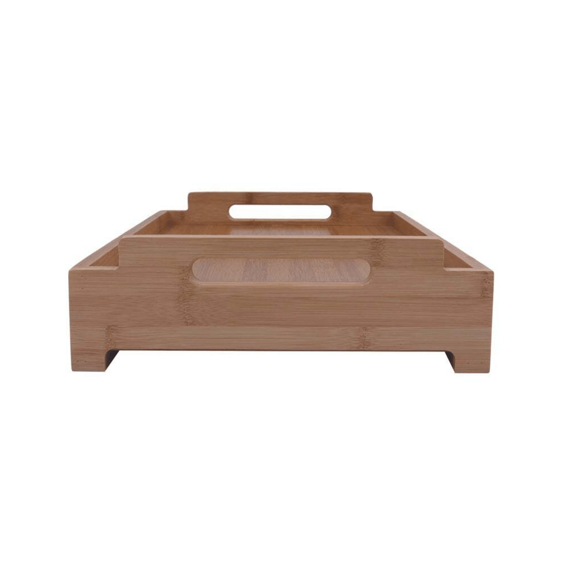 4 BR Home Bamboo Food Serving Tray with Pull-Out Storage Drawer, 4 of 5