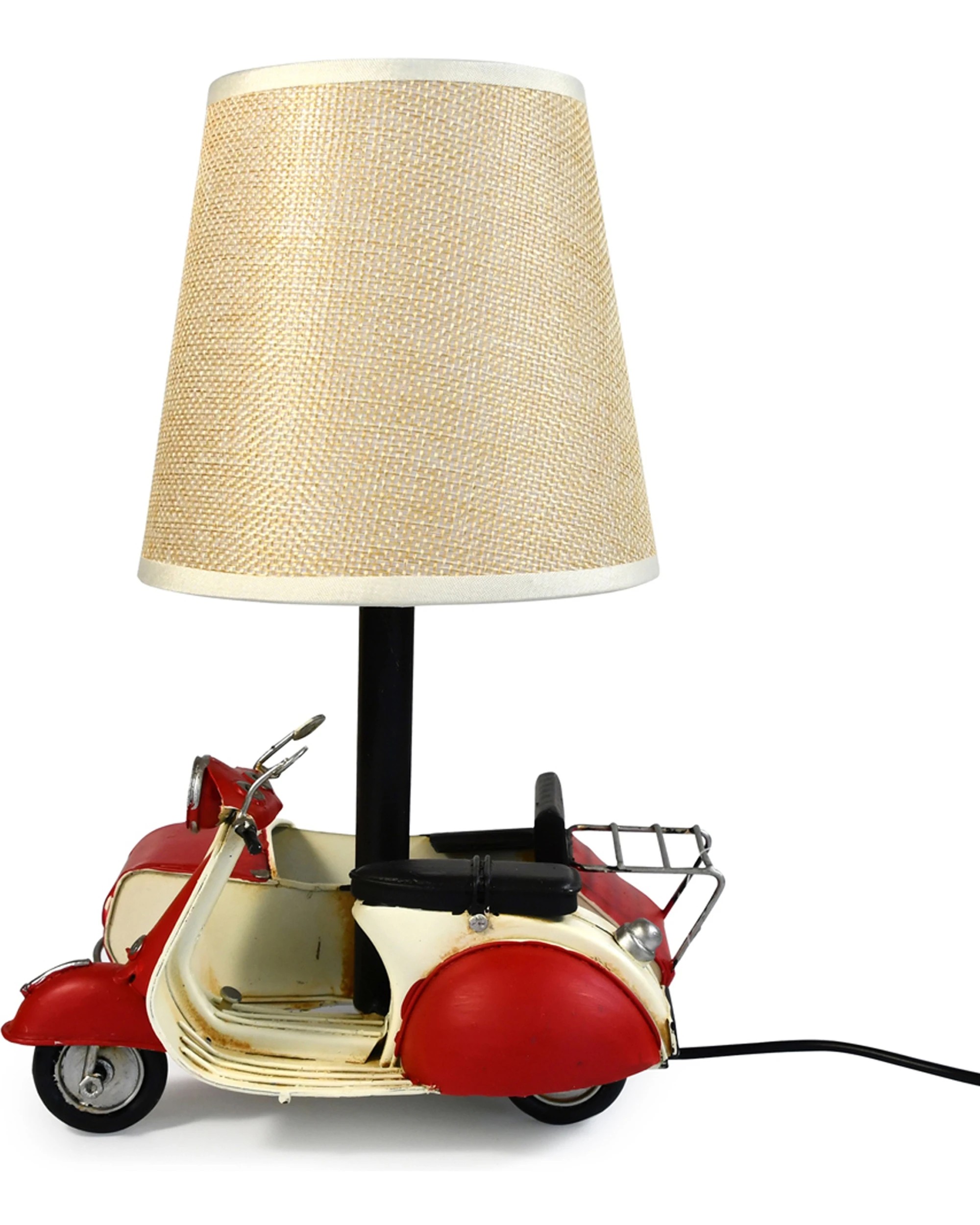 4 Auto Petit USB LED Lamp Scooter & Sidecar Home Decor 18x26cm - Red, 4 of 7