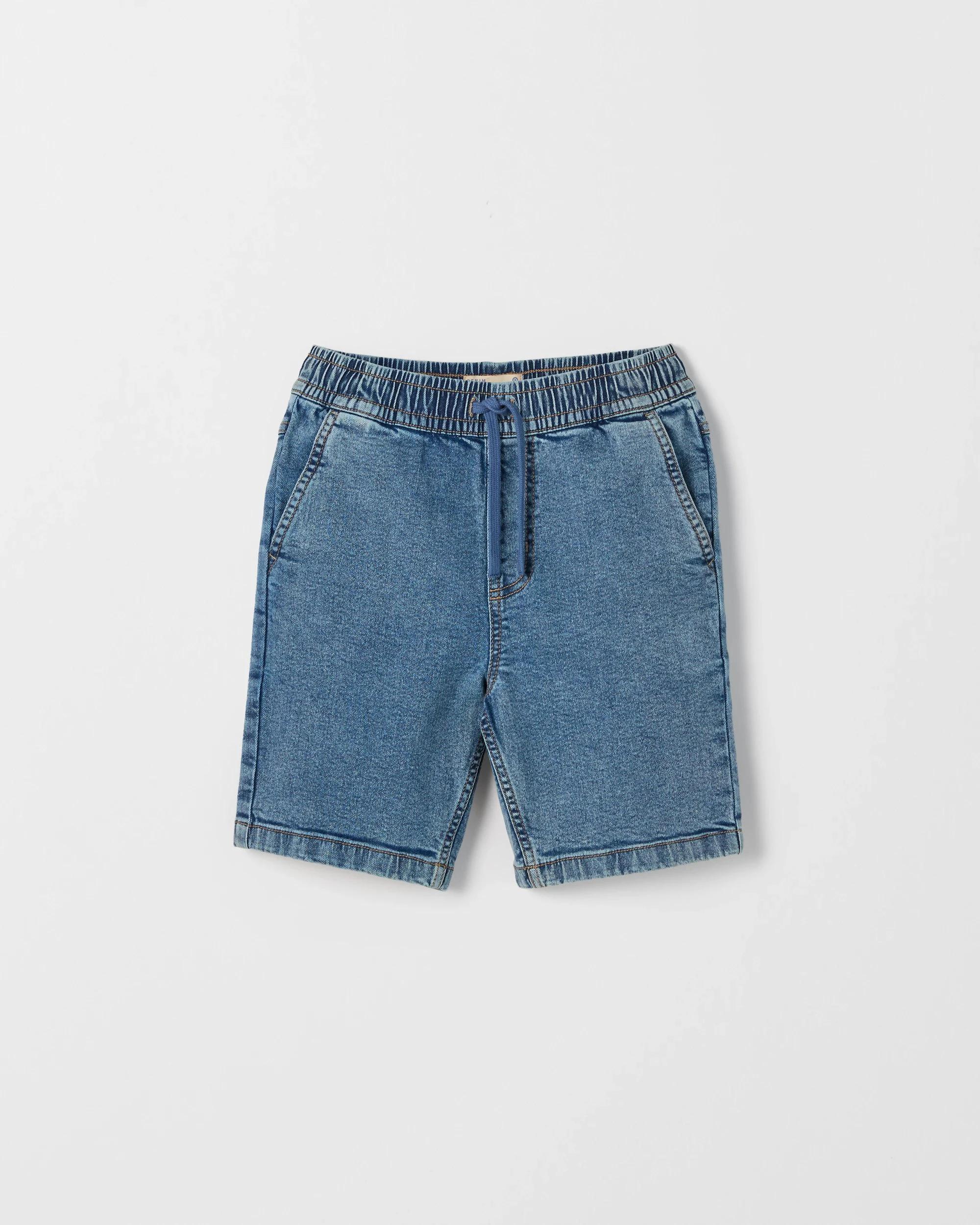 1 Target Denim Elastic Waistband Pull-On Denim Shorts MID WASH, 1 of 1