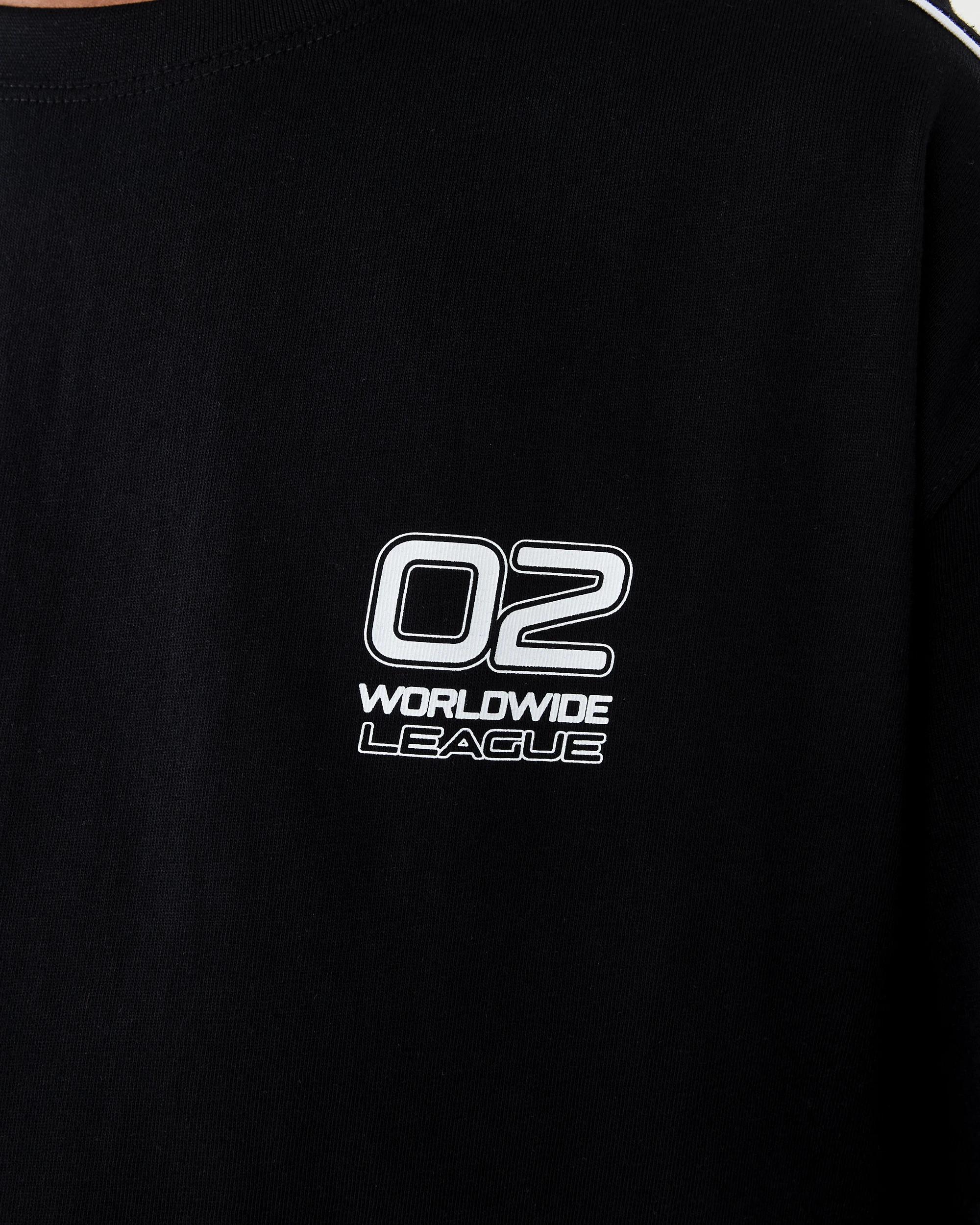 4 Short Sleeve Oversized Piped T-shirt Blk Varsit, 4 of 8