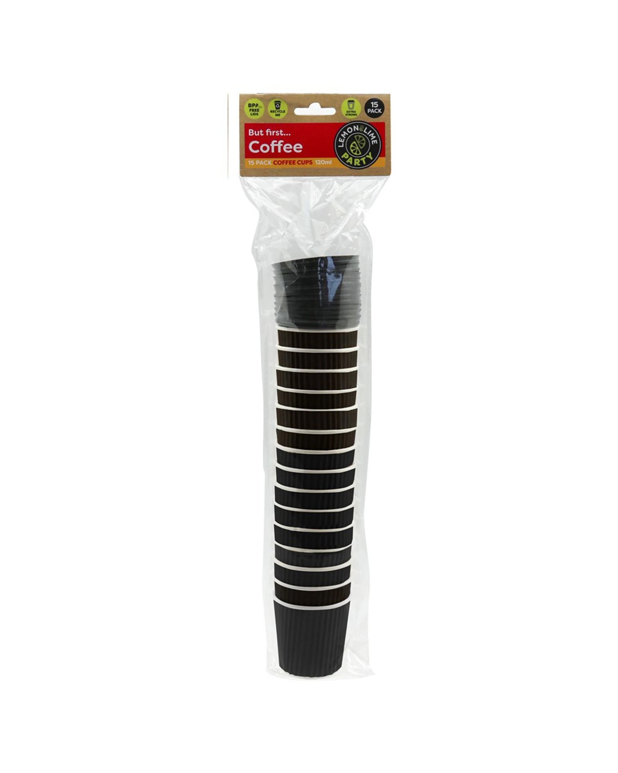 2 Lemon & Lime 75pc 120ml Ripple Wall Coffee Cup With Lid Pack - Multi, 2 of 5