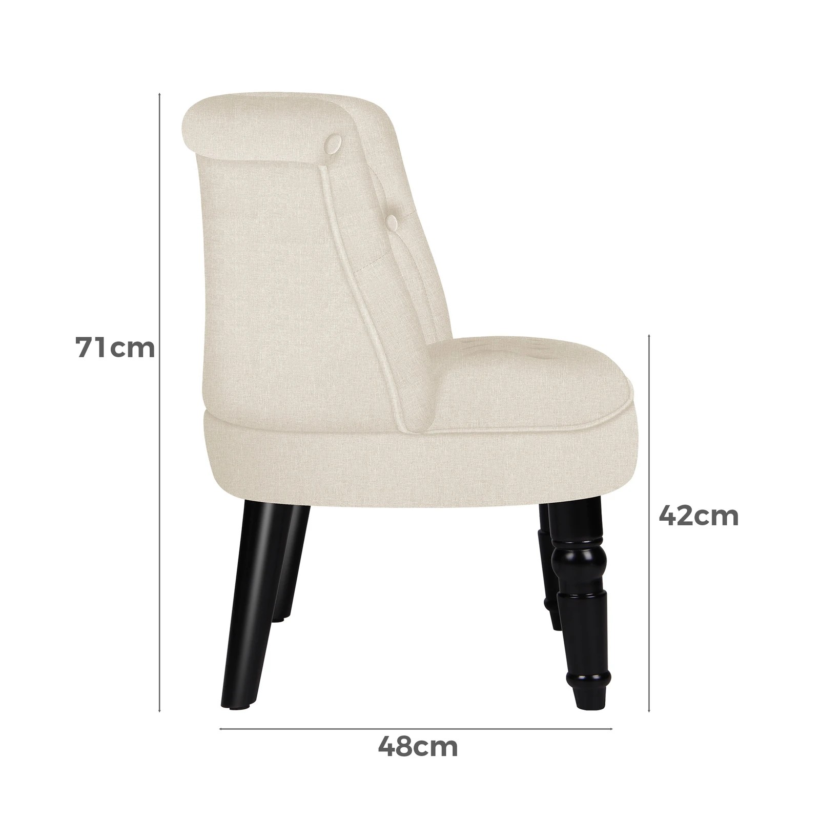 7 Alfordson Armchair Tufted Lounge Chair Wingback Accent Chair Fabric Sofa - Beige, 7 of 9