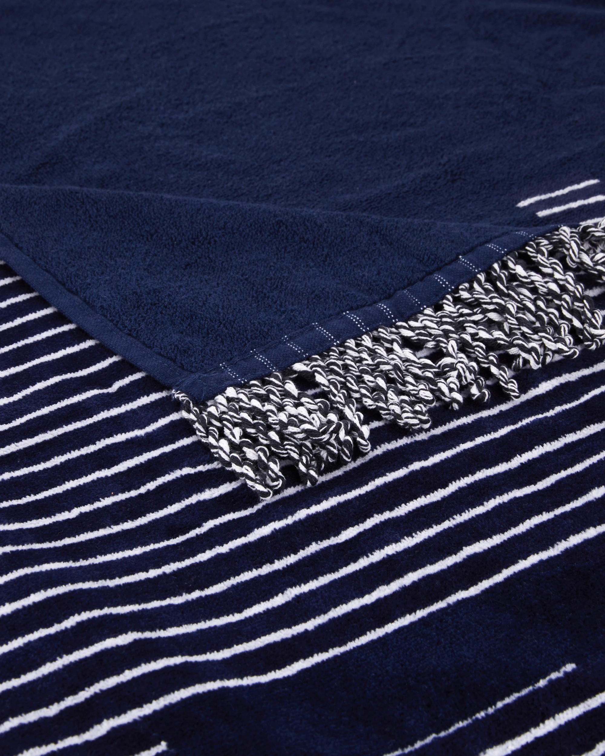 5 Cotton Stripe Extra Large Beach Towel - Navy, 5 of 6