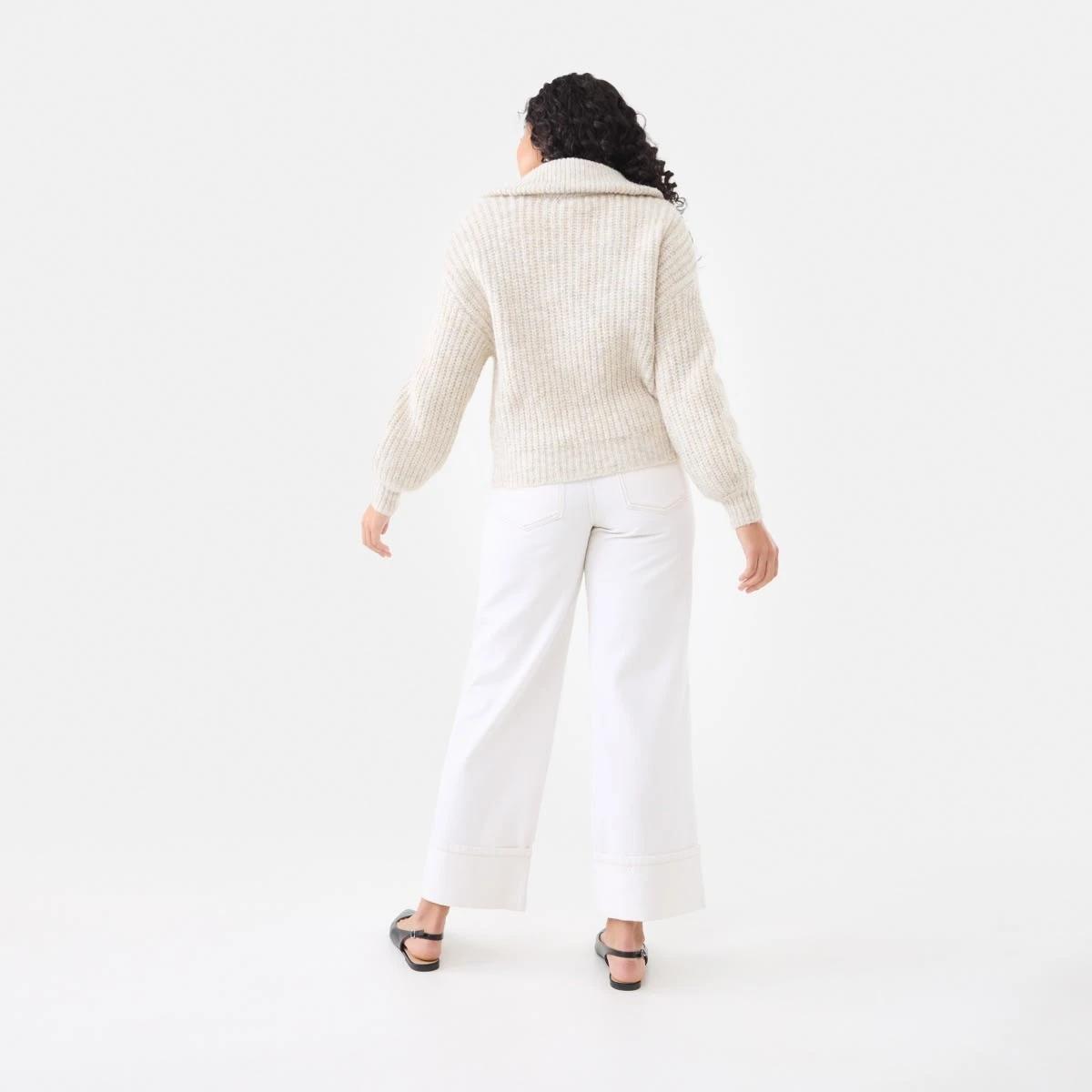 5 Fisherman Rib Knit Bomber Bge Otml, 5 of 9