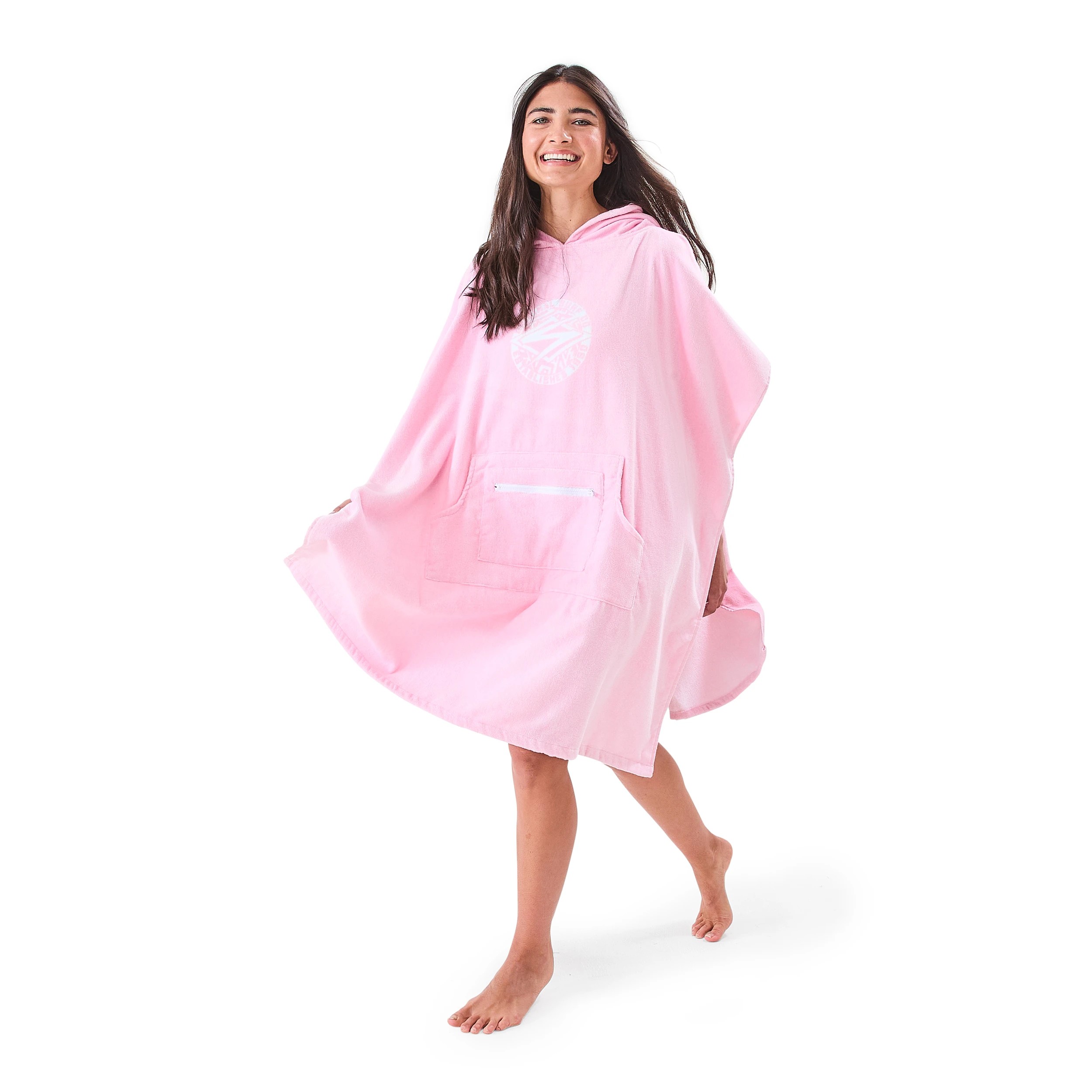 4 Hooded Velour Cotton Beach Towel - Pink, 4 of 6