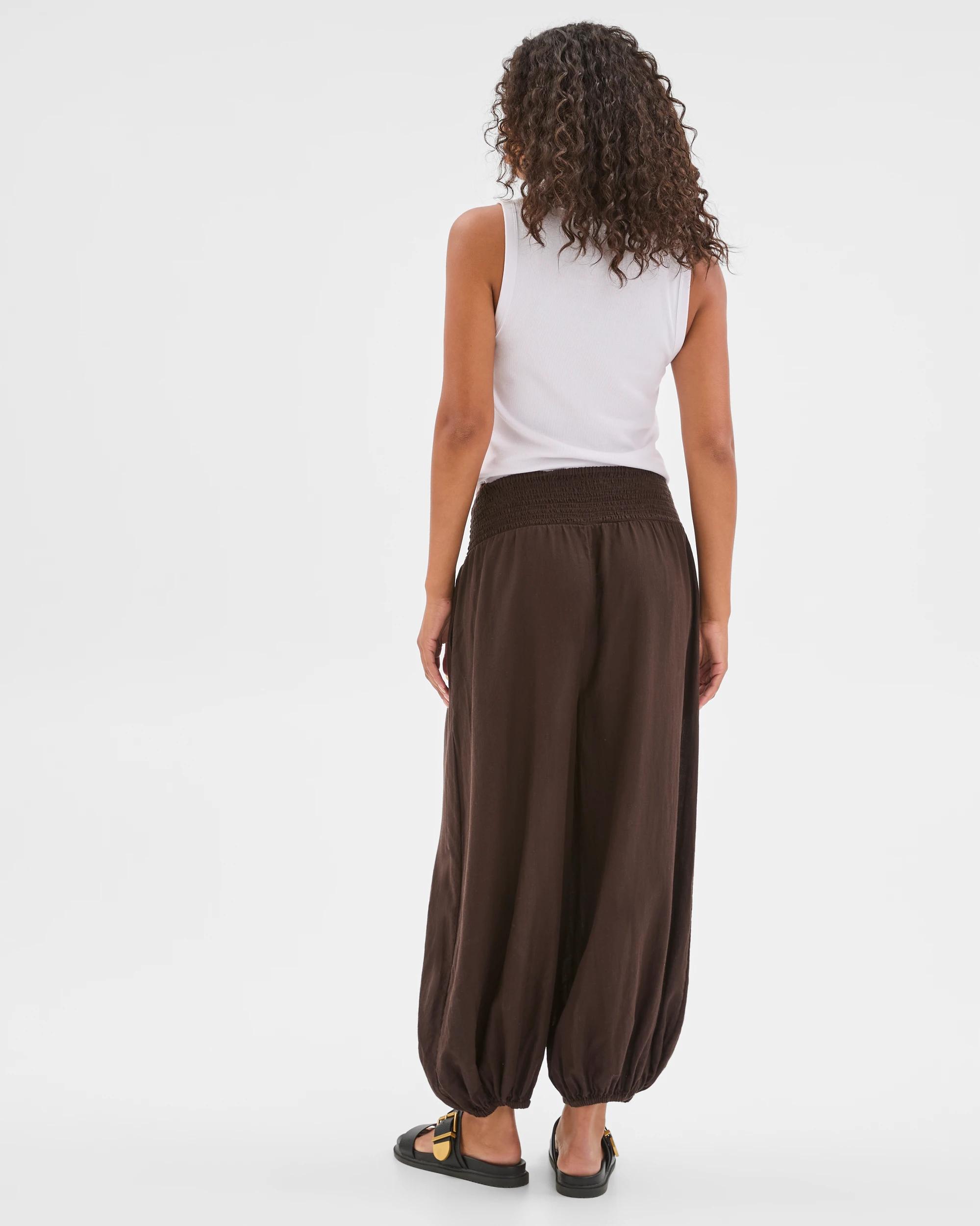 6 Target Woman Resort Australian Cotton Blend Soft Harem Pants COCOA, 6 of 7