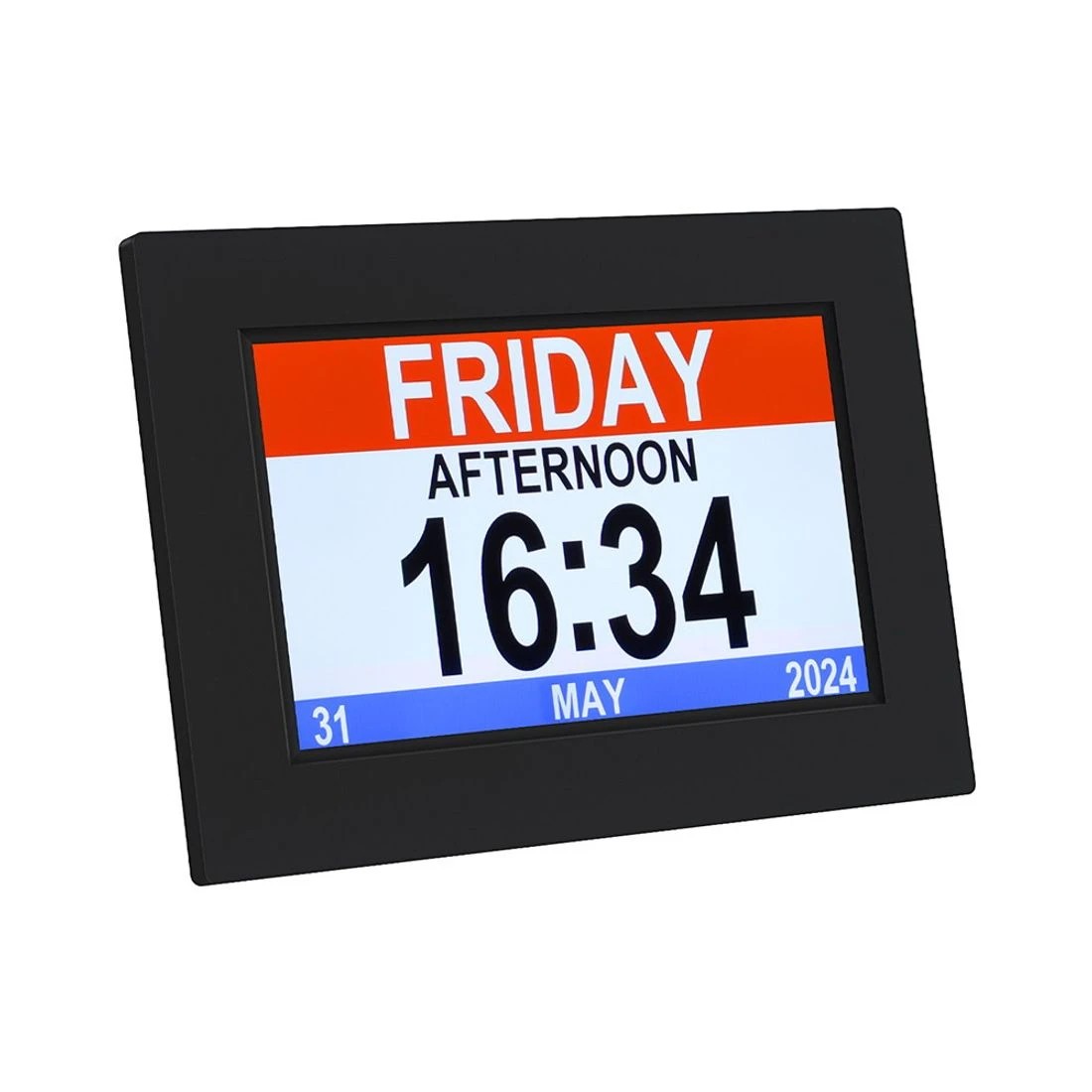 1 Artiss 8" Digital Day Clock Calendar Alarm - Black, 1 of 7