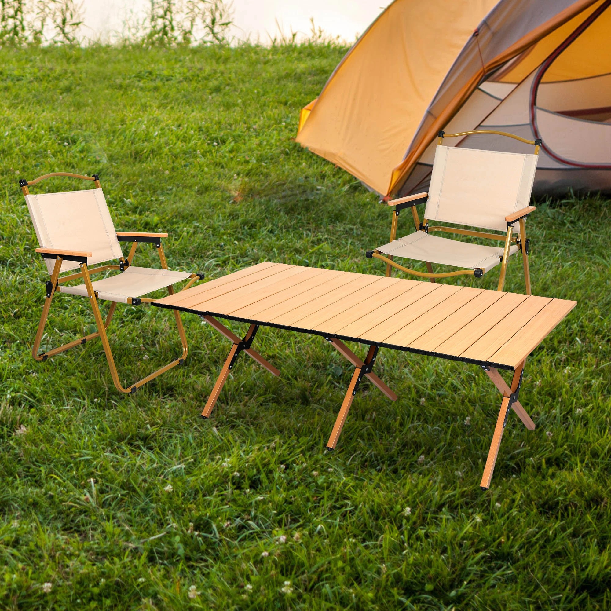 7 Levede Folding Camping Table Chair Set Portable Picnic Outdoor Foldable Chairs, 7 of 8