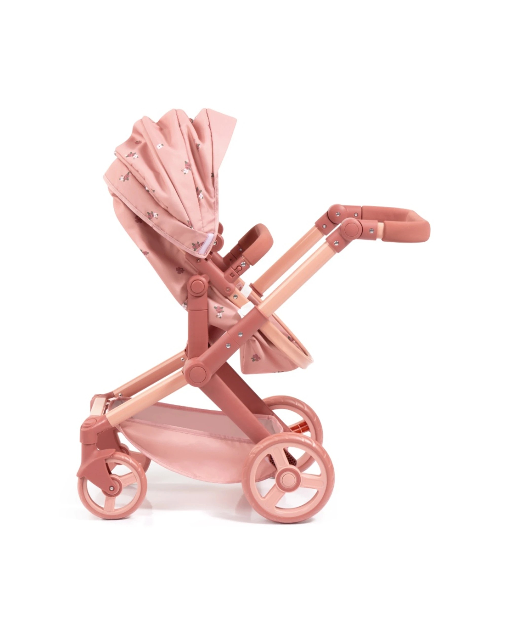 6 Bayer Xeo Doll Pram Flower Convertible Jogger Adjustable Handle For Dolls 52cm Rose - Pink, 6 of 7