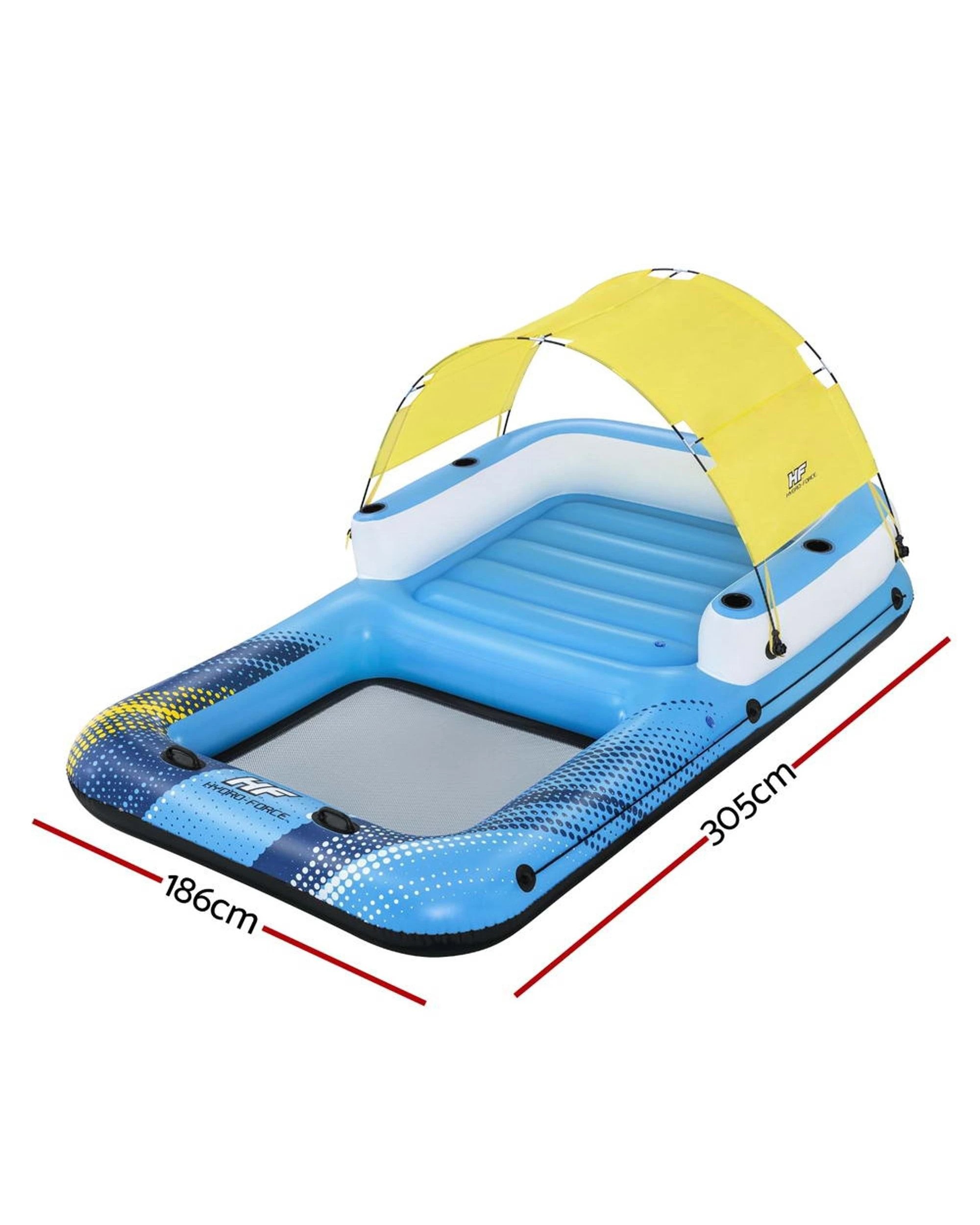 2 Bestway Inflatable Floating Island Float Lounger Sunshade Pool Bed 3.05mx1.86m
 - Multi, 2 of 3