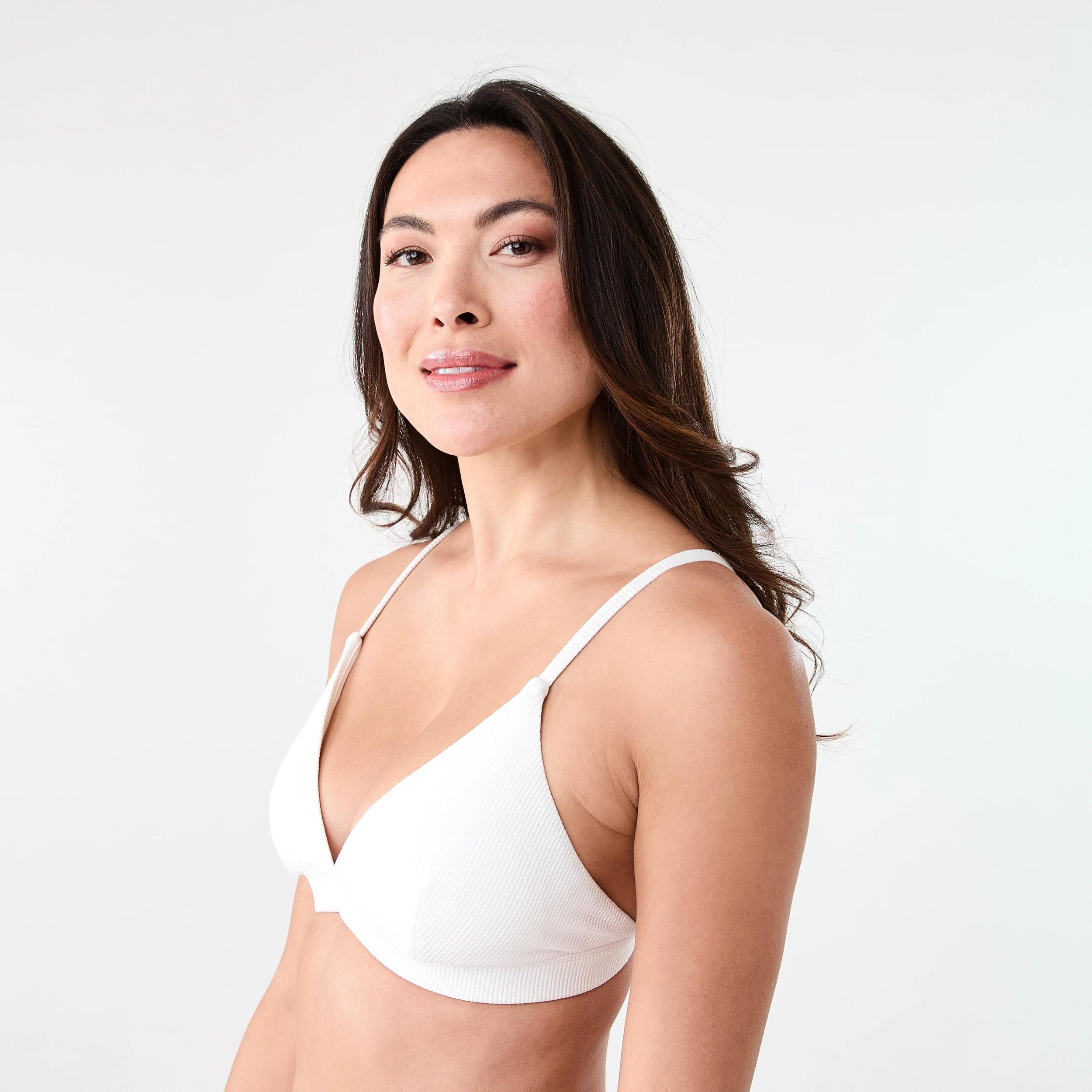 2 Crinkle Triangle Bikini Top WHITE, 2 of 7