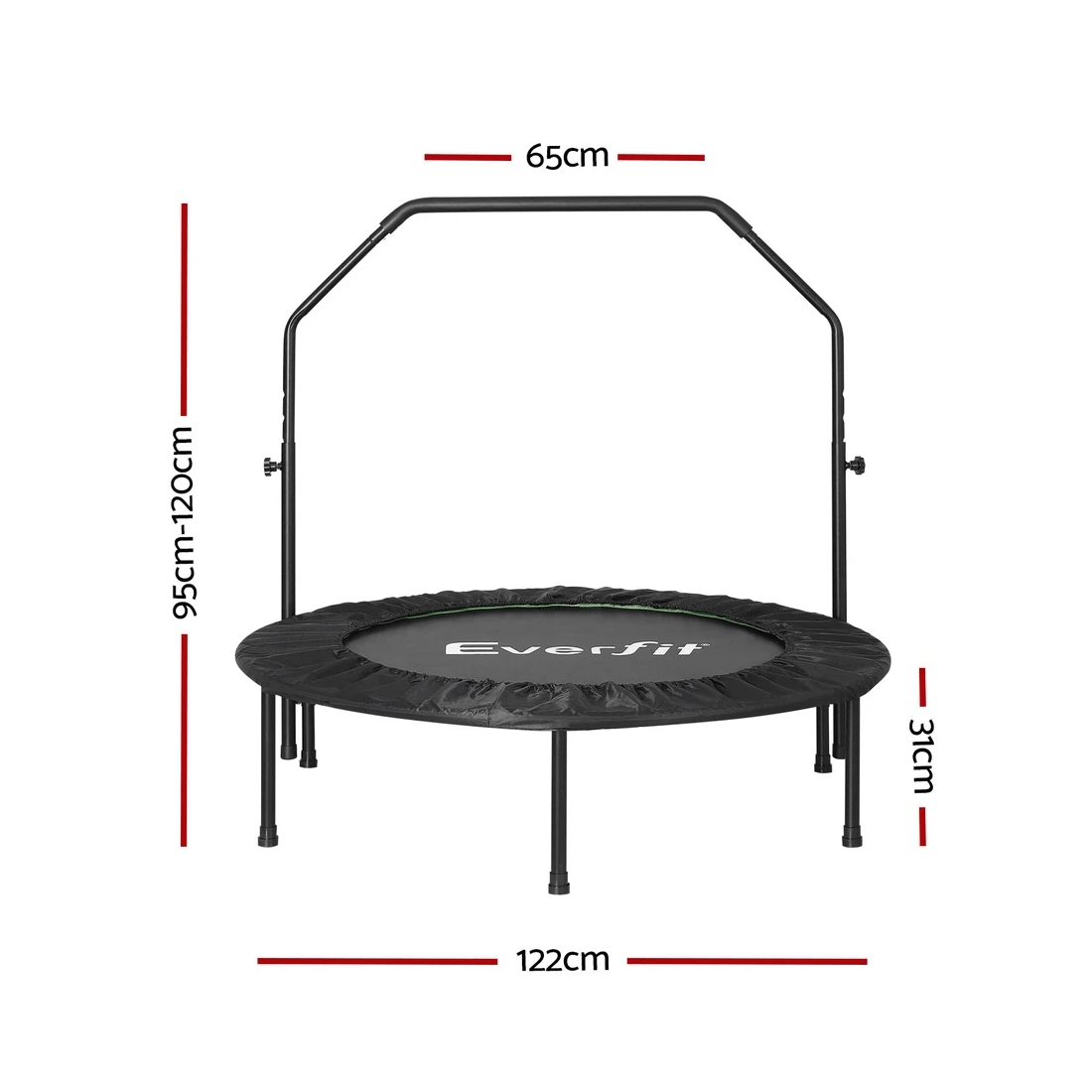 2 Everfit 48inch Round Fitness Trampoline Rebounder Adjustable Handrail - Multi, 2 of 7