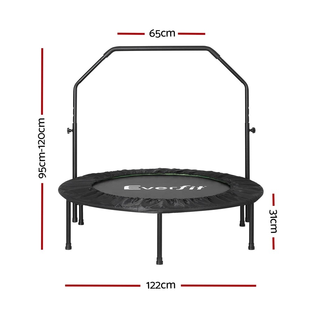 2 Everfit 48inch Round Fitness Trampoline Rebounder Adjustable Handrail - Multi, 2 of 7