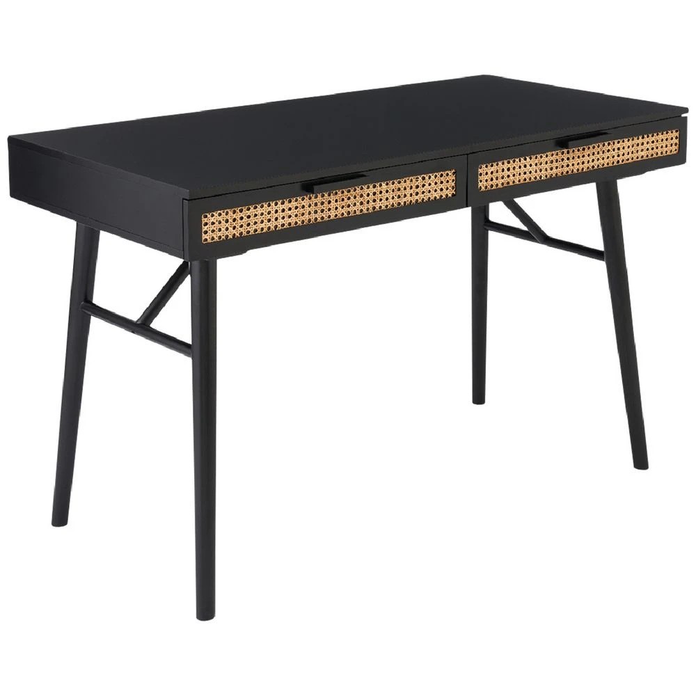 1 Nusa Rattan 1200mm 2 Drawer Desk Black Desks, Tables and Workstations, 1 of 10
