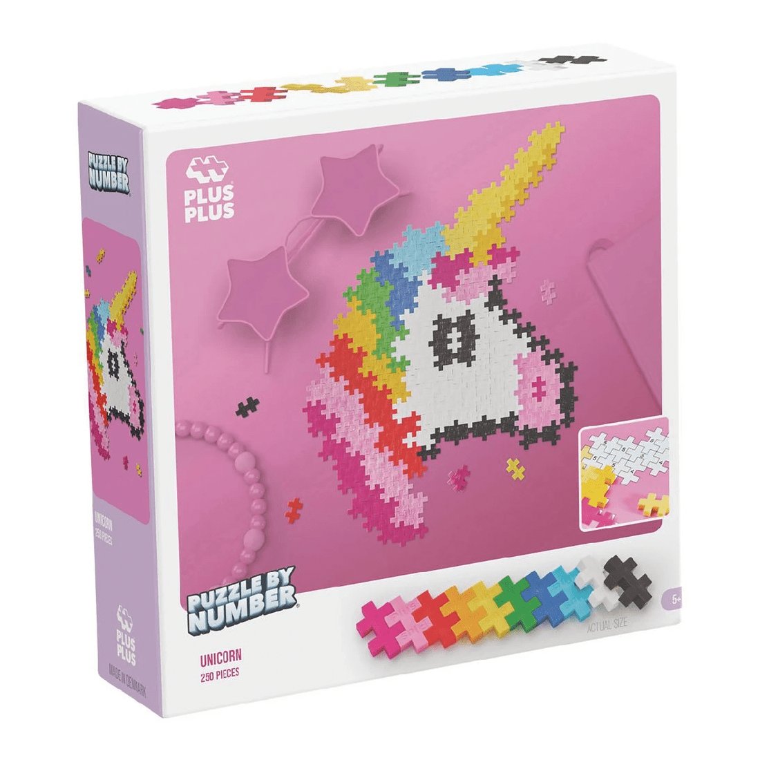 1 Plus-Plus Puzzle by Number Unicorn 250 Pieces, 1 of 3