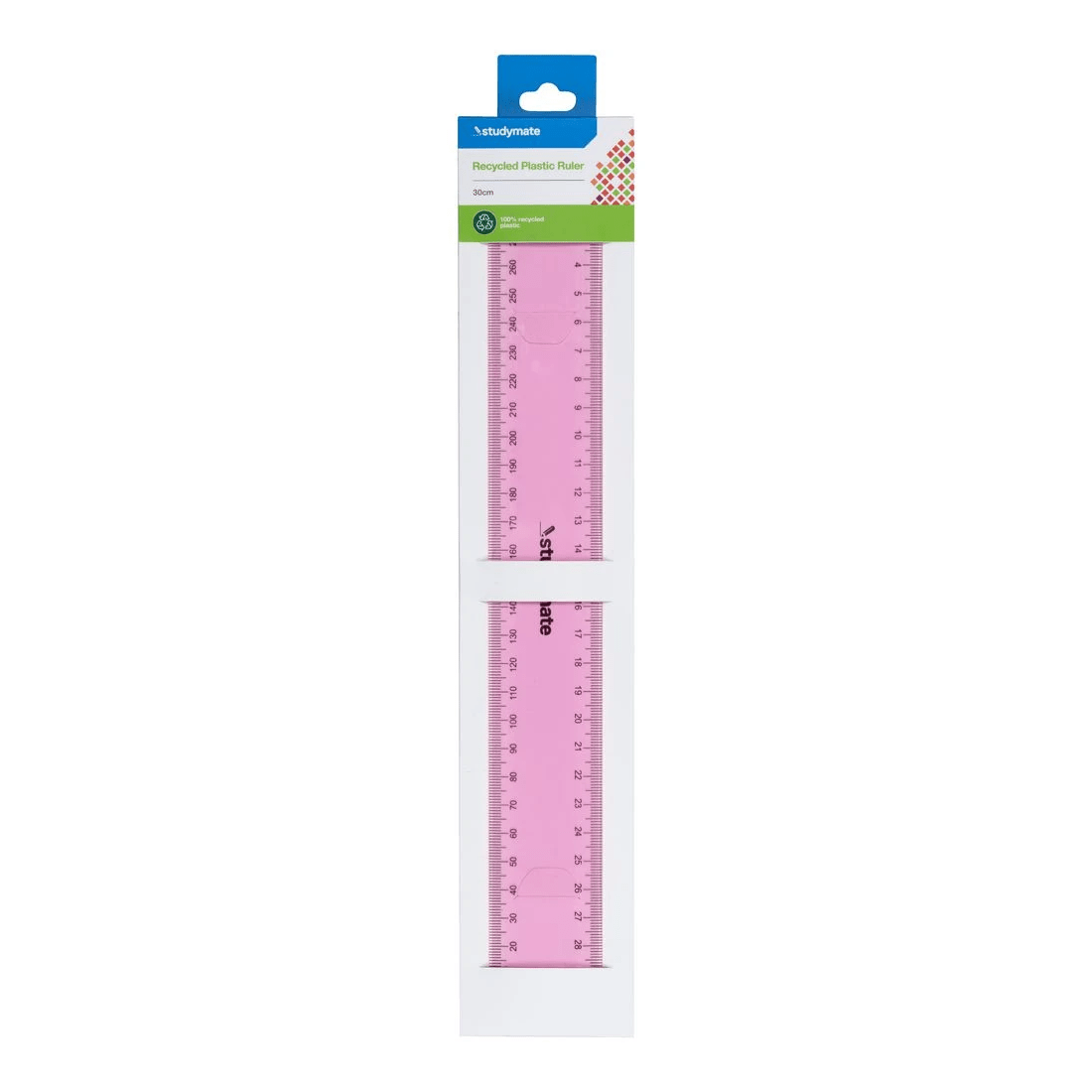 2 Studymate Ruler 30cm Fluoro Pink, 2 of 2