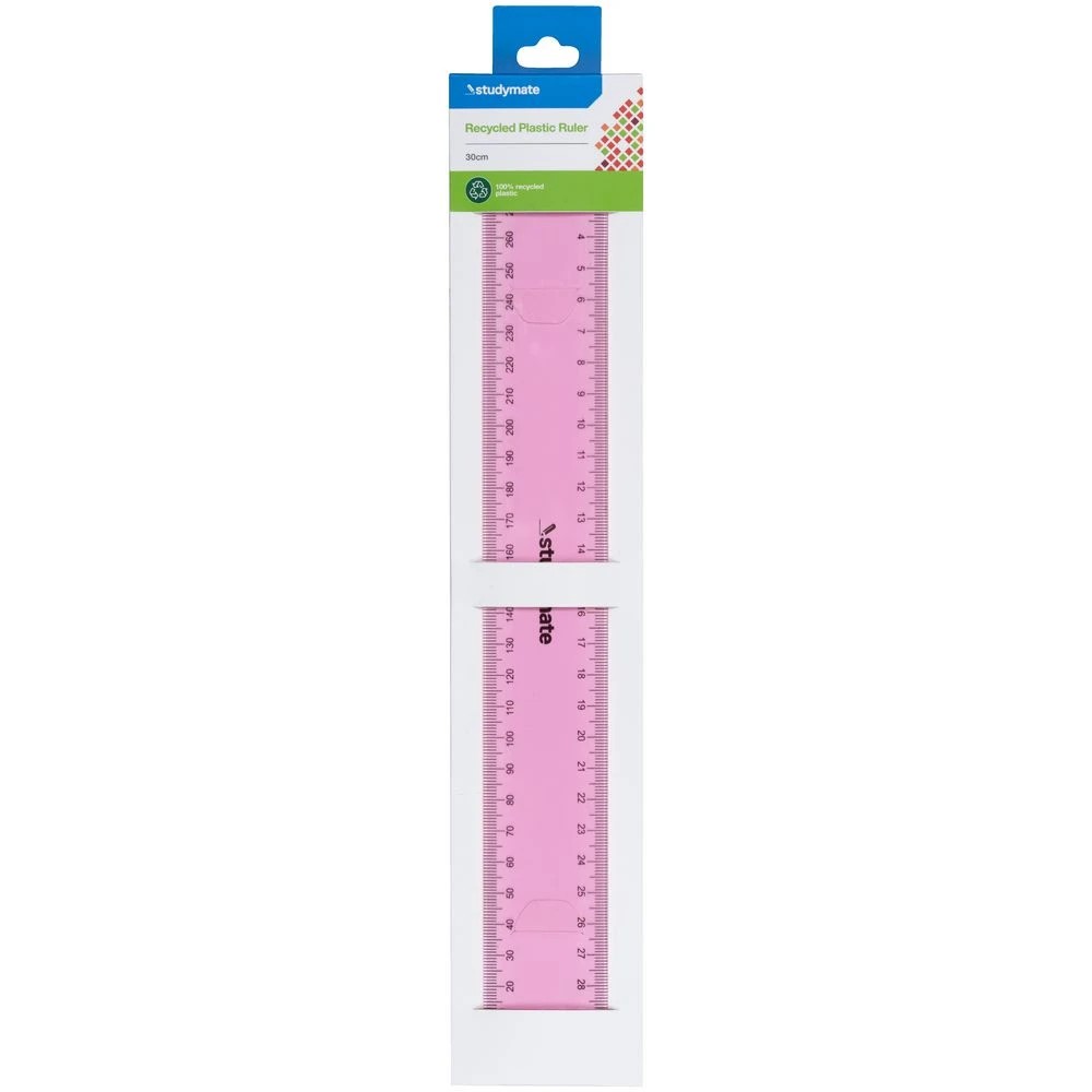 2 Studymate Ruler 30cm Fluoro Pink, 2 of 2