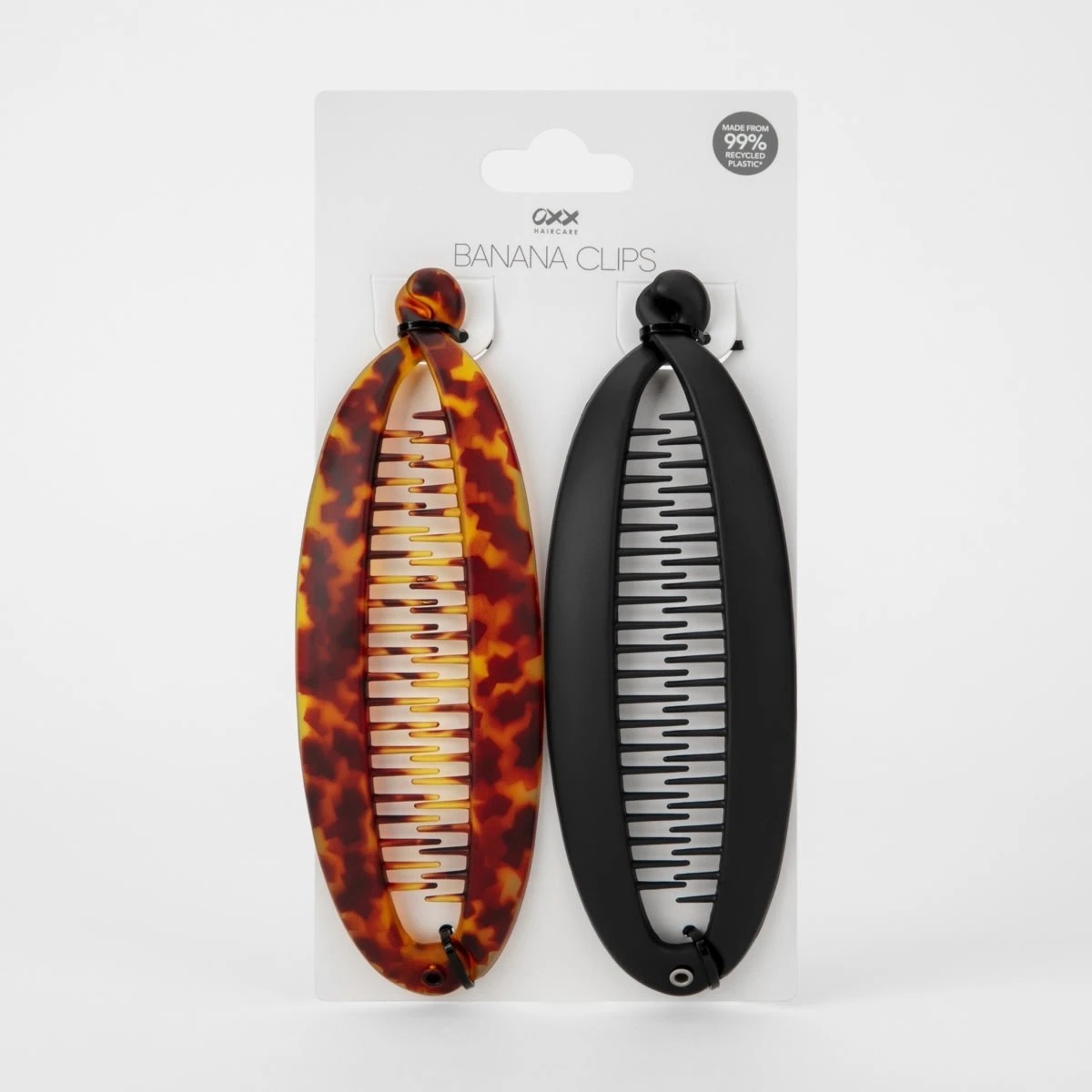 6 2 Pack Tort and Black OXX Haircare Banana Hair Clips, 6 of 6