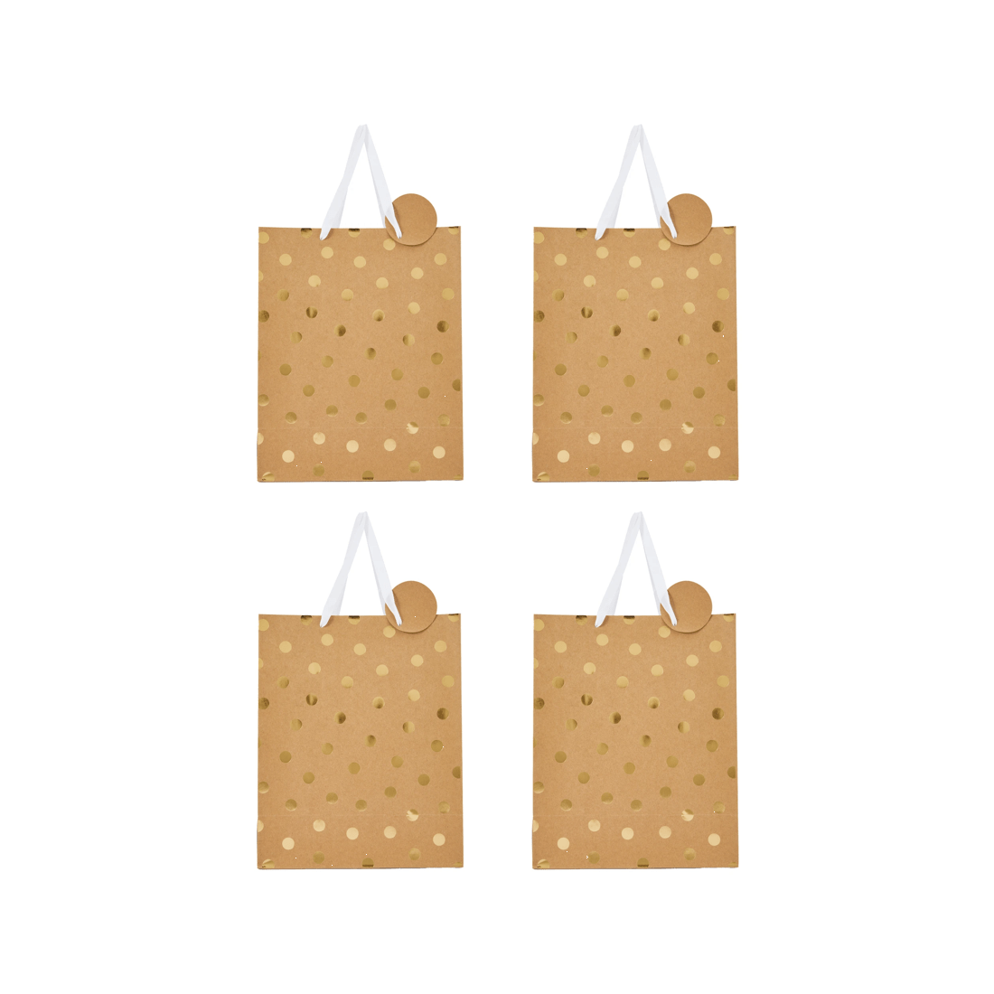 2 4 Pack Multi Kraft Foil Gift Bags - Large, 2 of 4