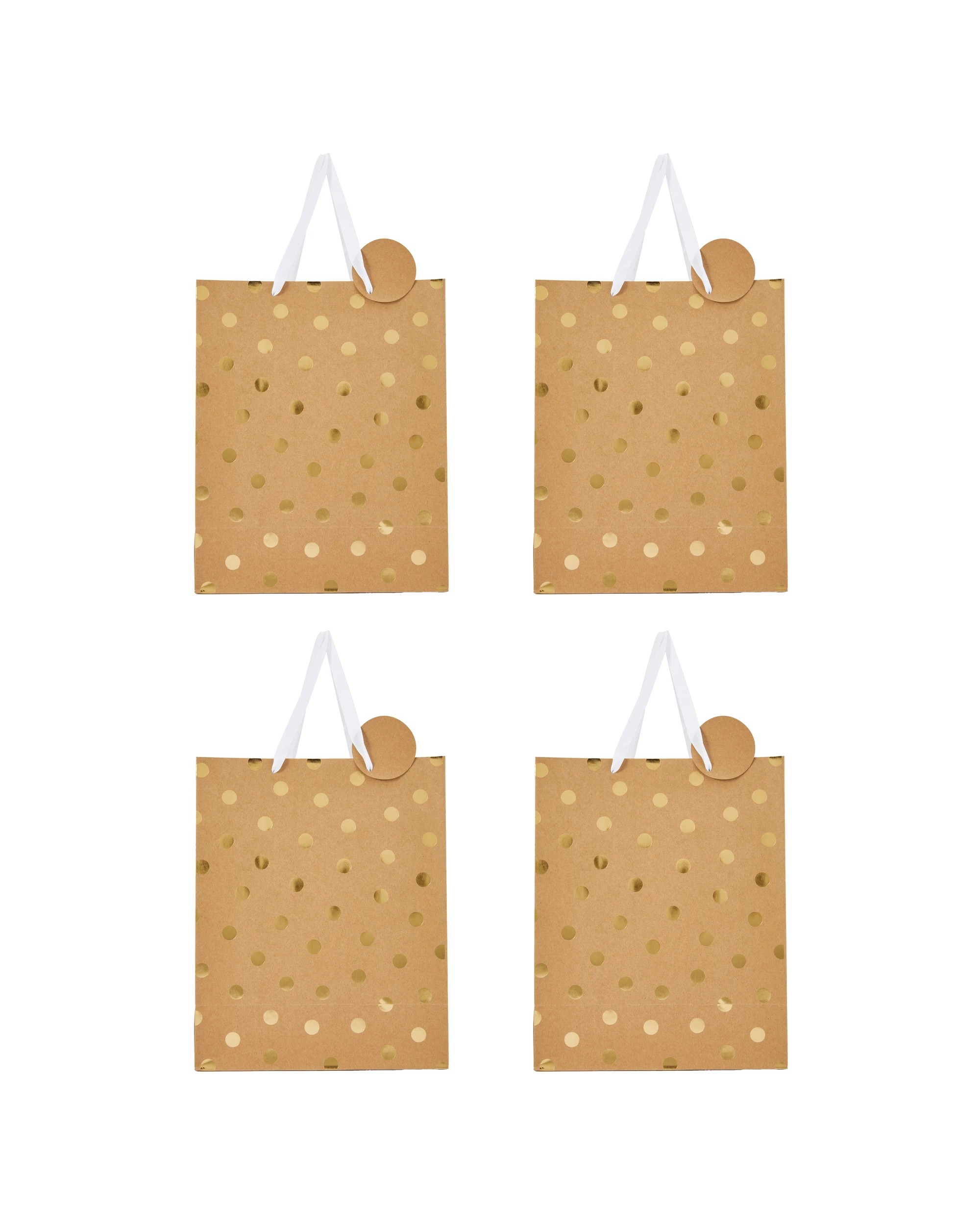 2 4 Pack Multi Kraft Foil Gift Bags - Large, 2 of 4