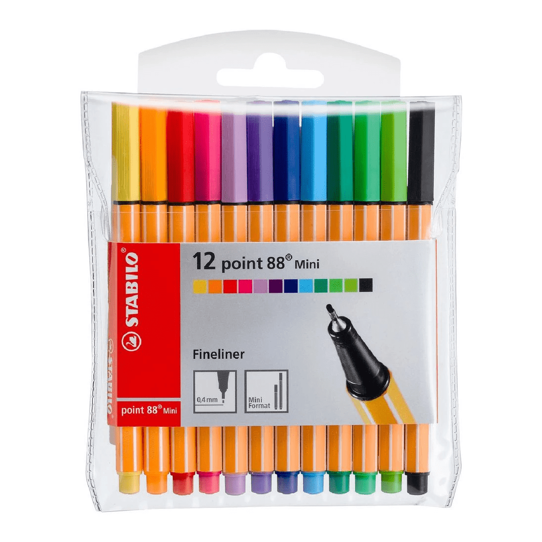 1 Stabilo Point 88 Mini Fineliners 0.4mm Assorted 12 Pack, 1 of 2