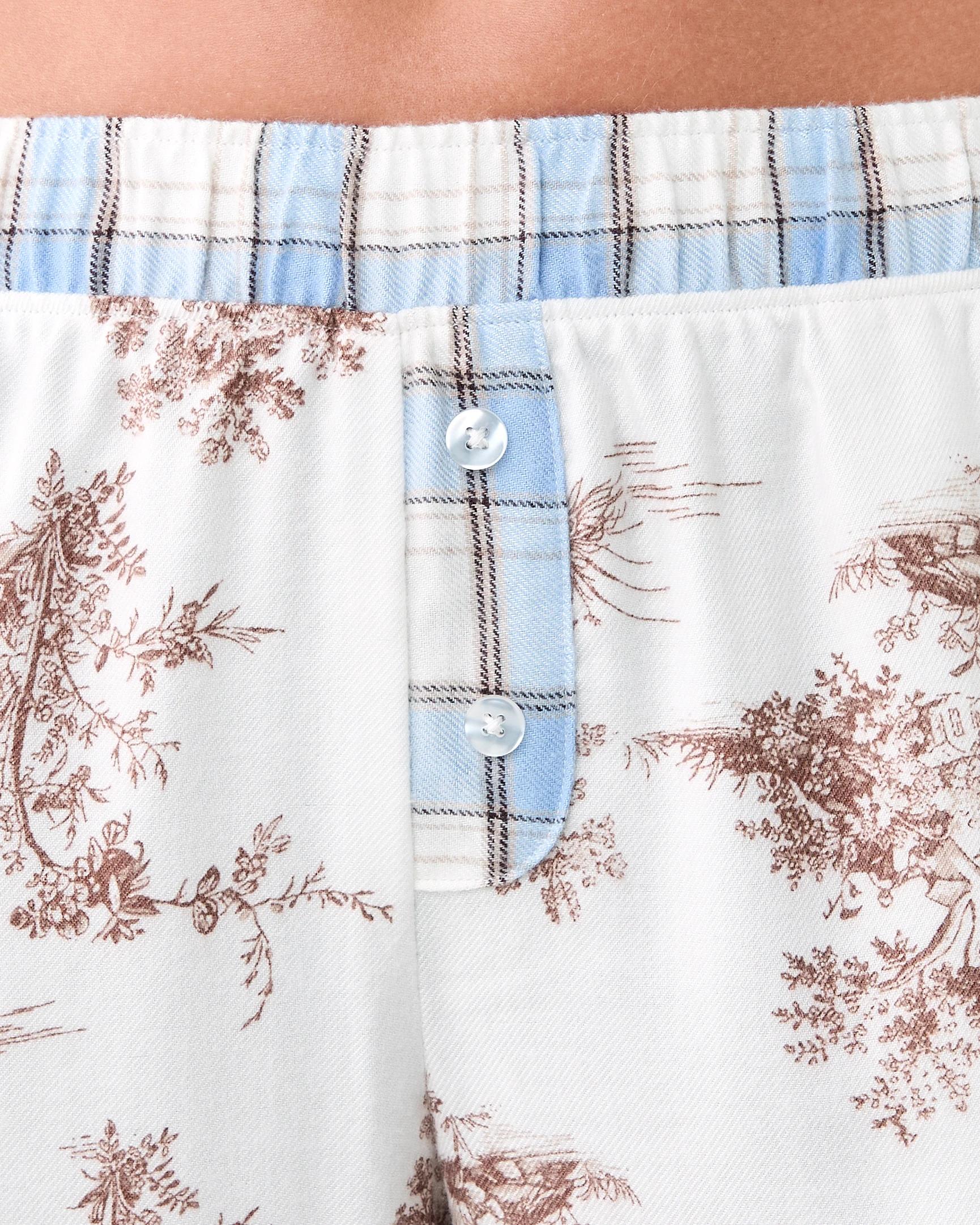 4 Boyfriend Contrast Waistband Flannel Pants Toile, 4 of 5