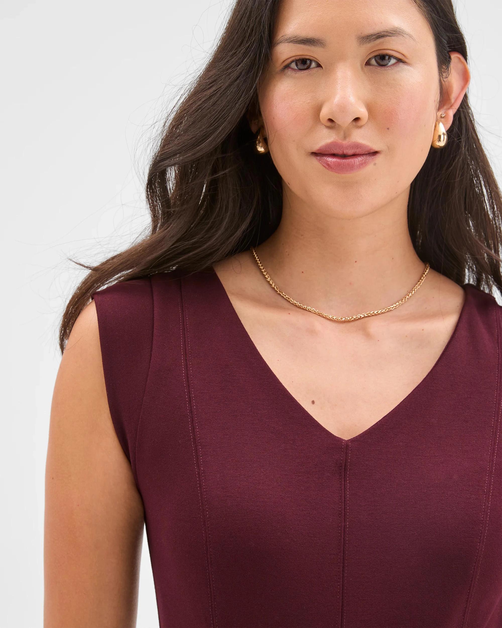 5 Preview Ponte Sleeveless Seamed A-Line Midi Dress PINIT, 5 of 7